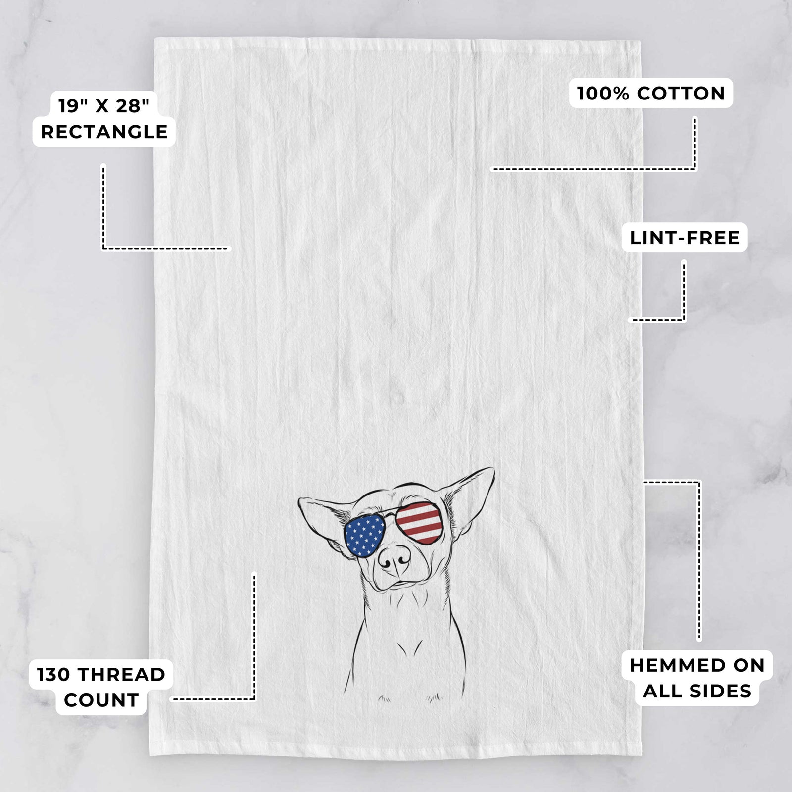 Yogi the Mixed Breed Tea Towel