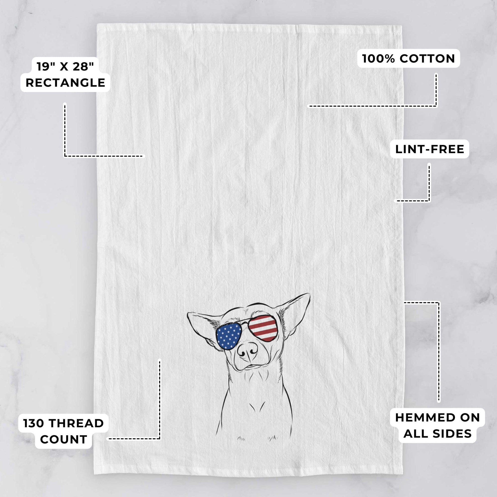 Yogi the Mixed Breed Tea Towel
