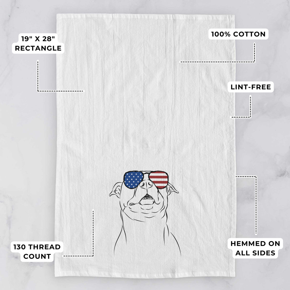 Zada the Pitbull Tea Towel