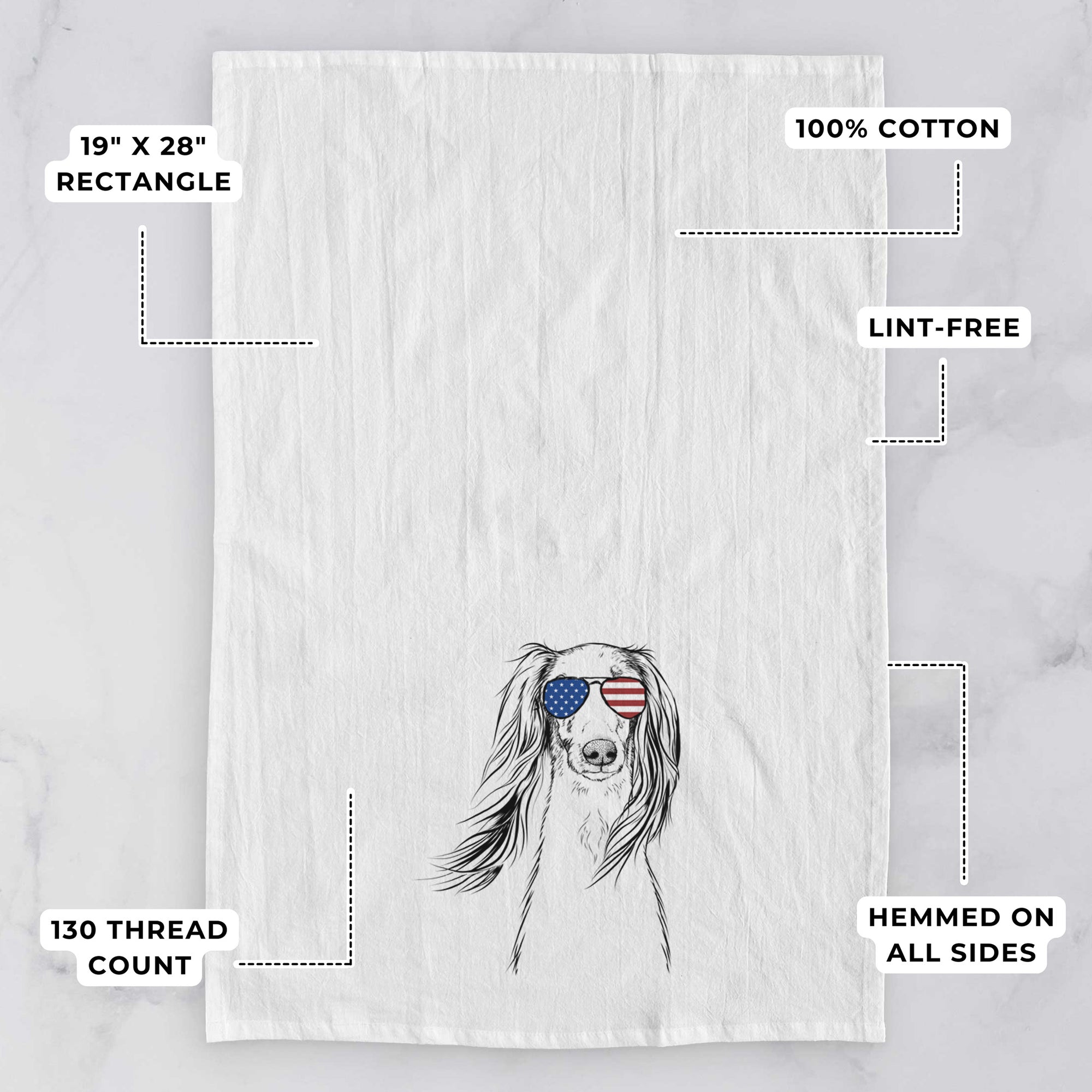 Zahra the Saluki Tea Towel