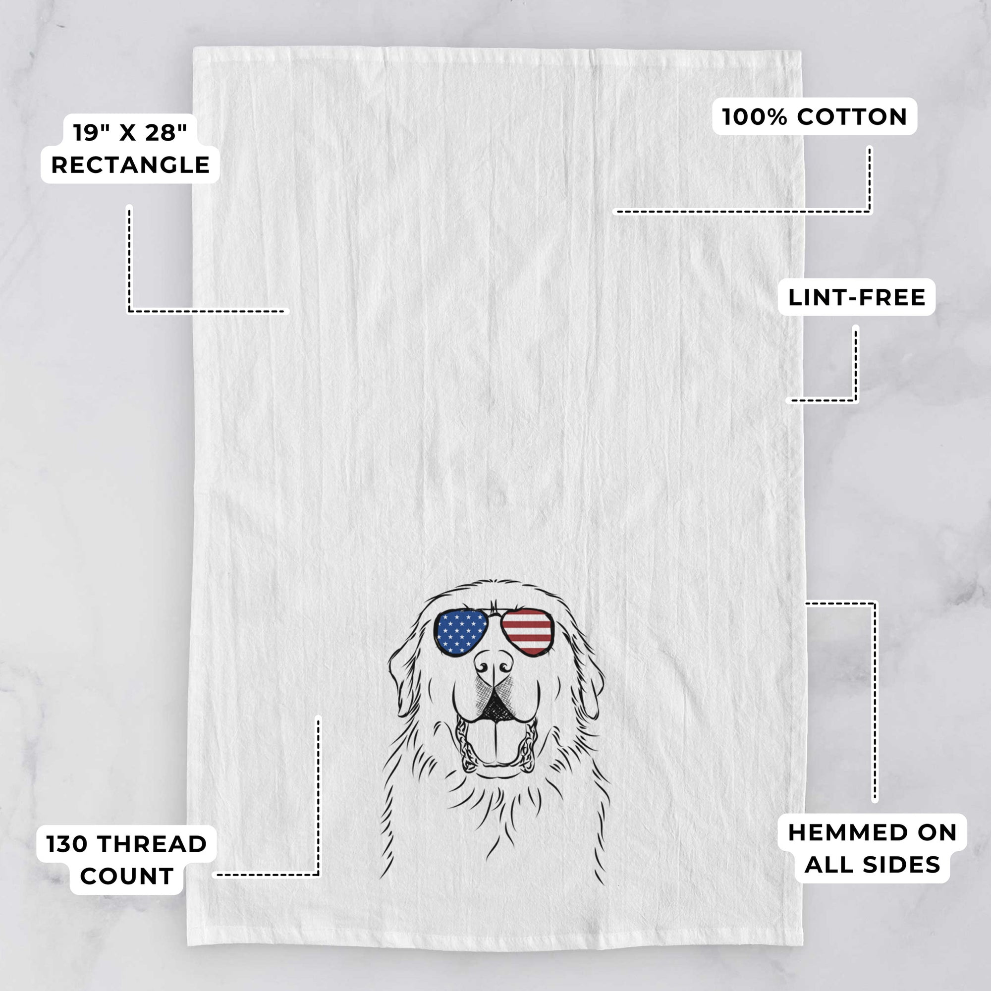 Zeus the Great Pyrenees Tea Towel