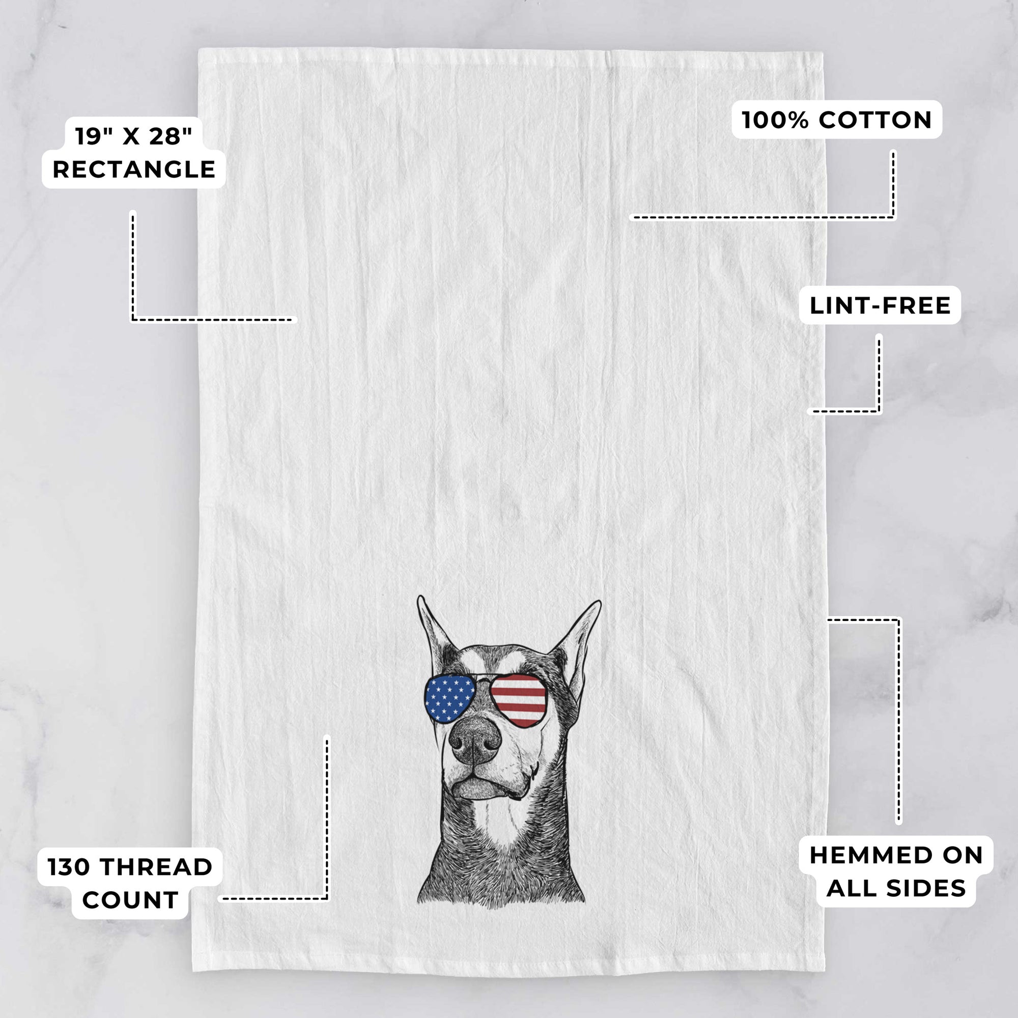 Zeus the Doberman Pinscher Tea Towel