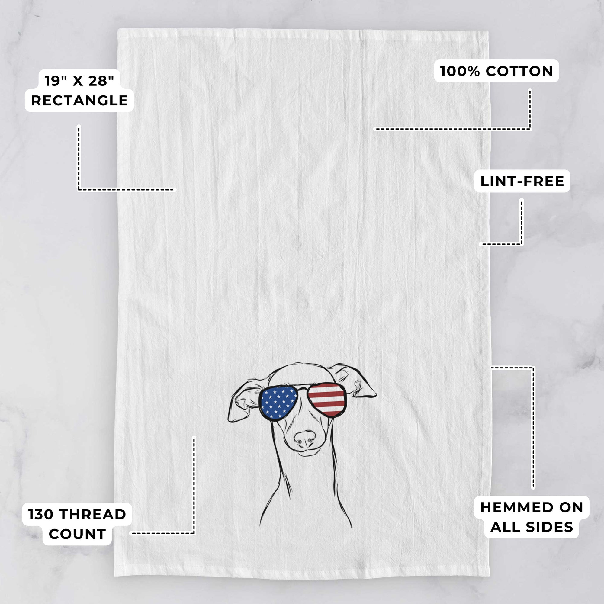 Ziggie the Italian Greyhound Tea Towel