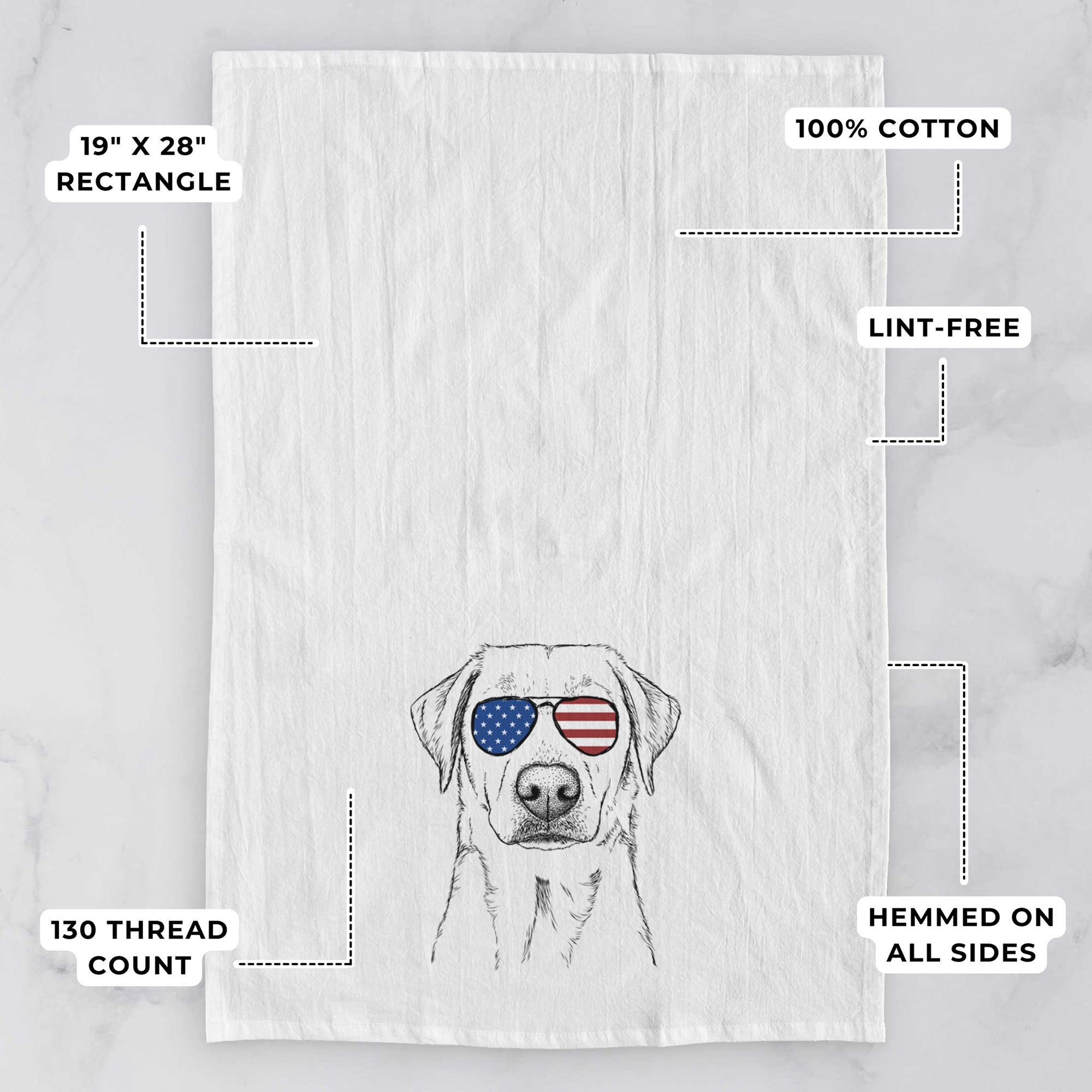 Zoe the Yellow Lab Tea Towel