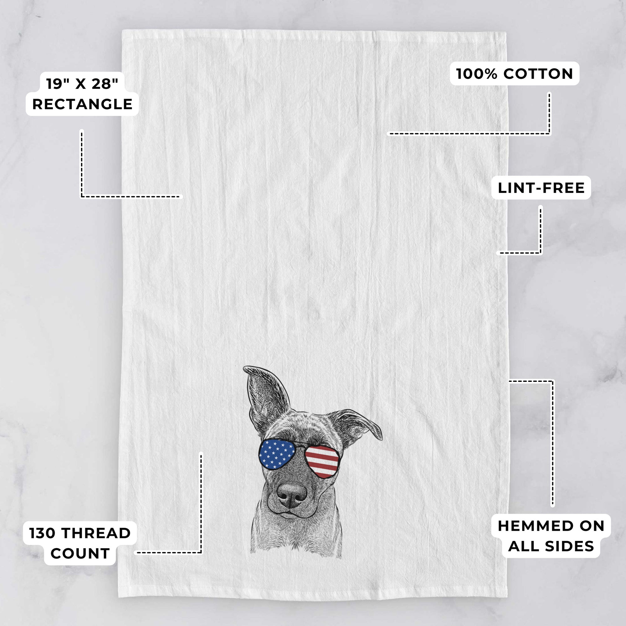 Zoey the Mixed Breed Tea Towel