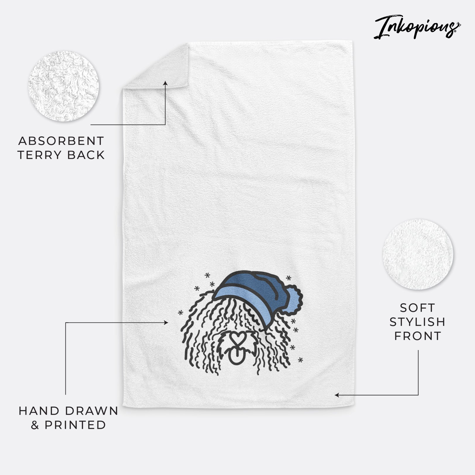 Frosty Spanish Water Dog - Alba - Decorative Hand Towel