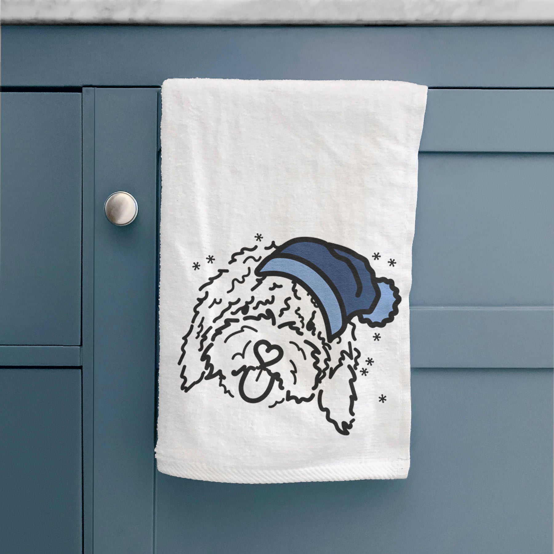 Frosty Spanish Water Dog - Antonio - Decorative Hand Towel