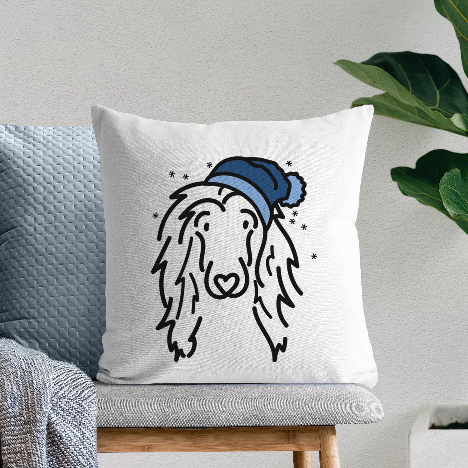 Love Always Afghan Hound - Asher -  Throw Pillow Cover