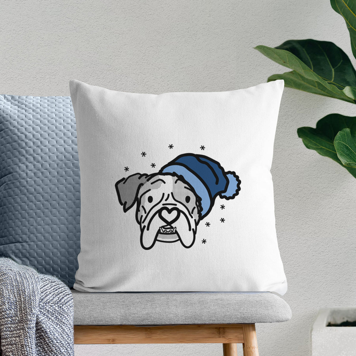 Love Always English Bulldog - Bailey -  Throw Pillow Cover