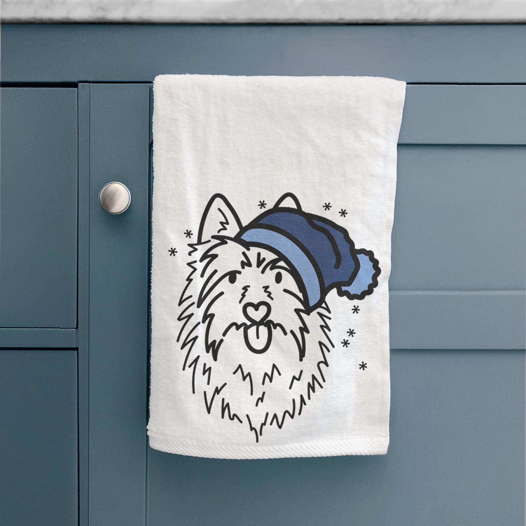 Frosty Australian Terrier - Digger - Decorative Hand Towel