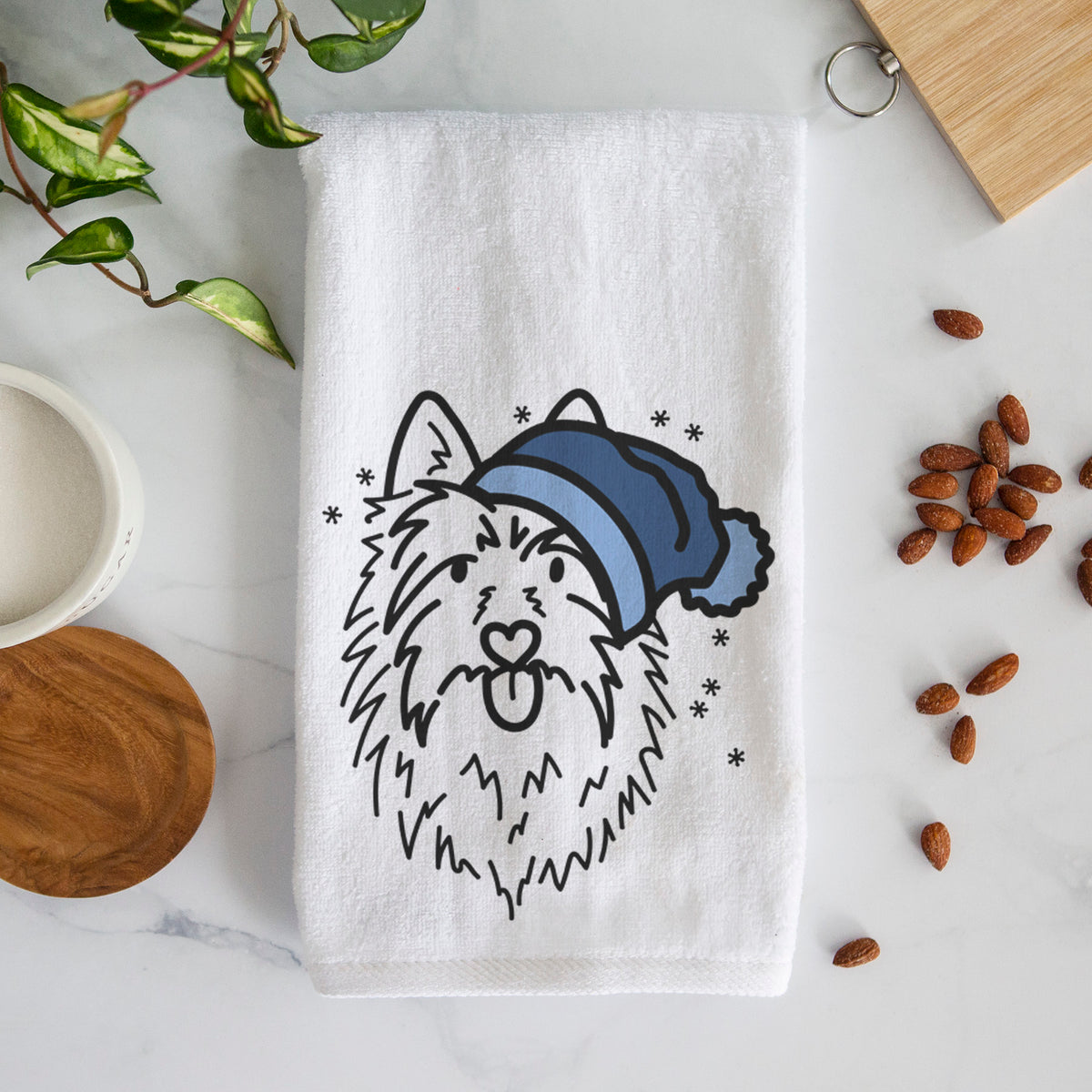 Frosty Australian Terrier - Digger - Decorative Hand Towel