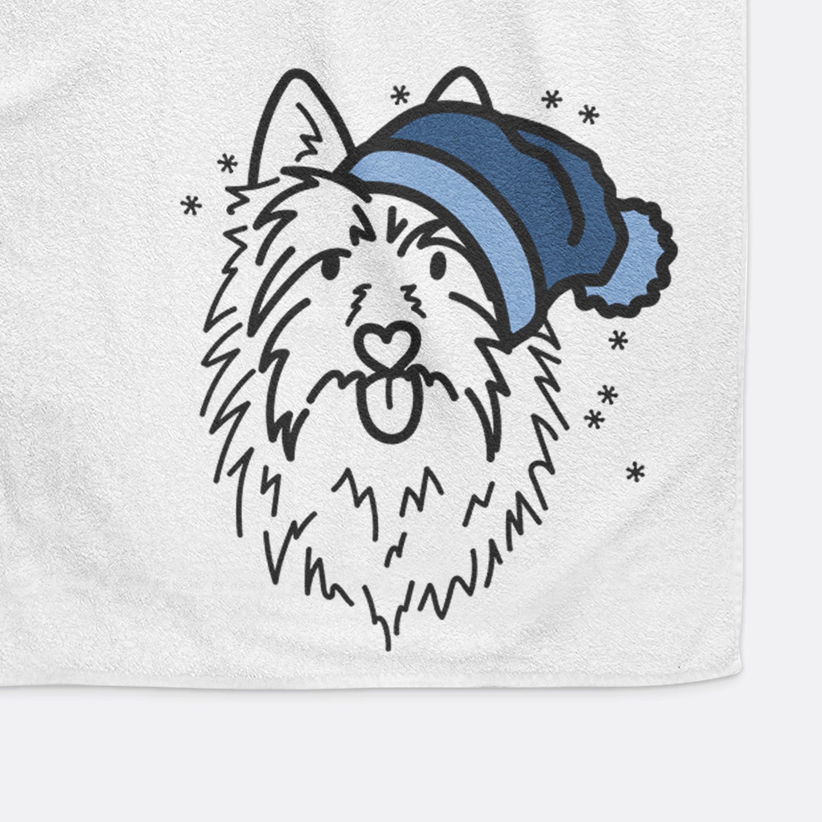 Frosty Australian Terrier - Digger - Decorative Hand Towel