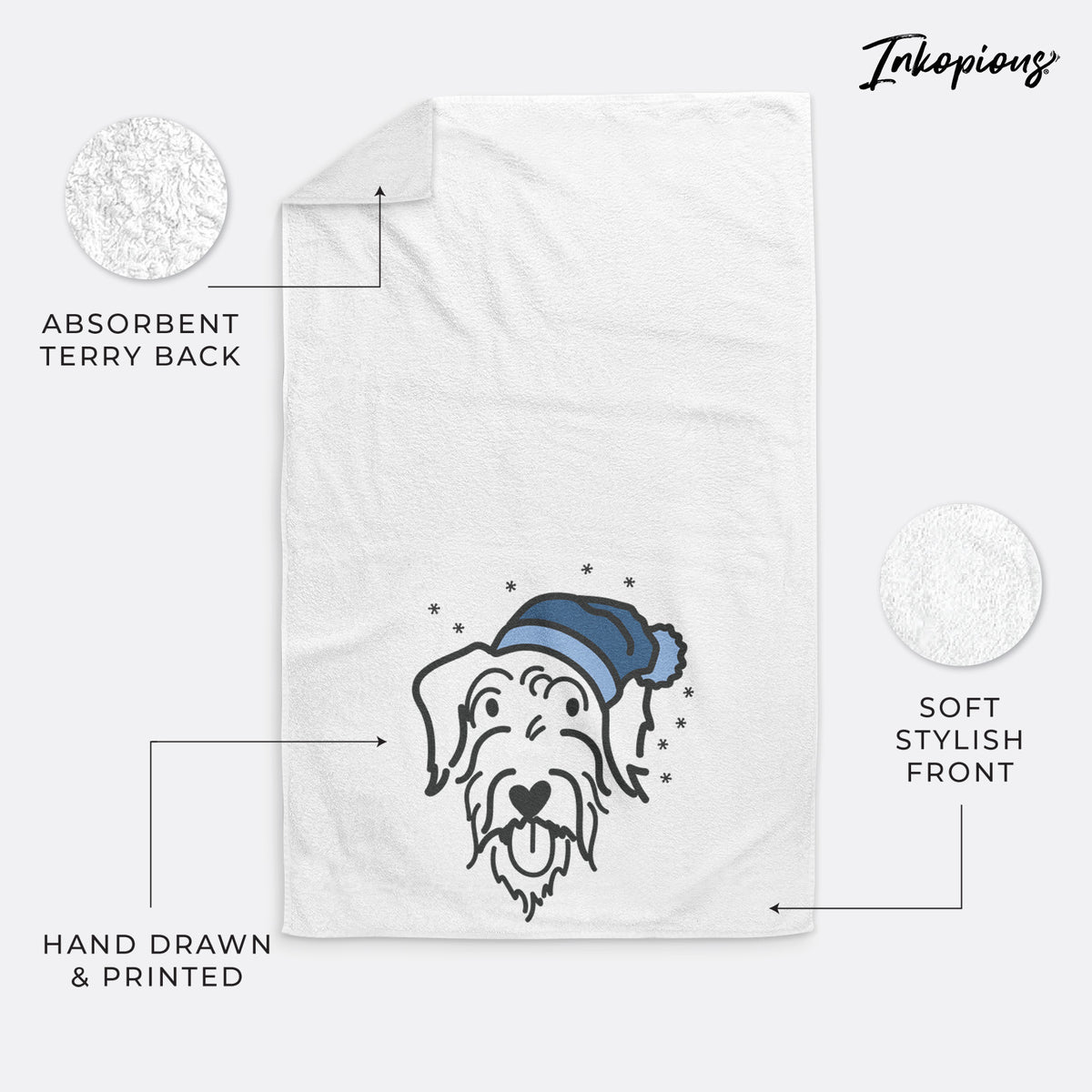 Frosty Doodle - Dug - Decorative Hand Towel