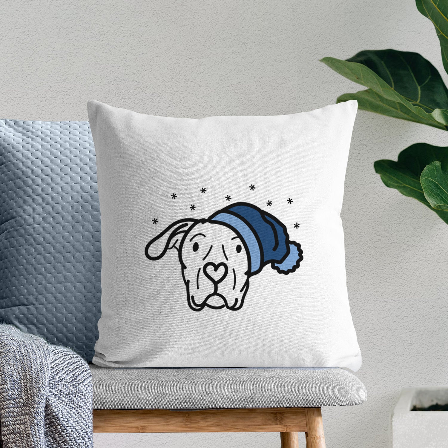 Love Always Dogo Argentino - Genevieve -  Throw Pillow Cover