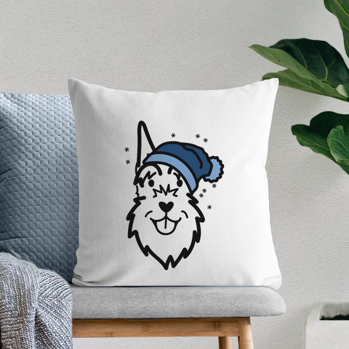 Love Always Schnauzer Cropped Ears - Throw Pillow Cover
