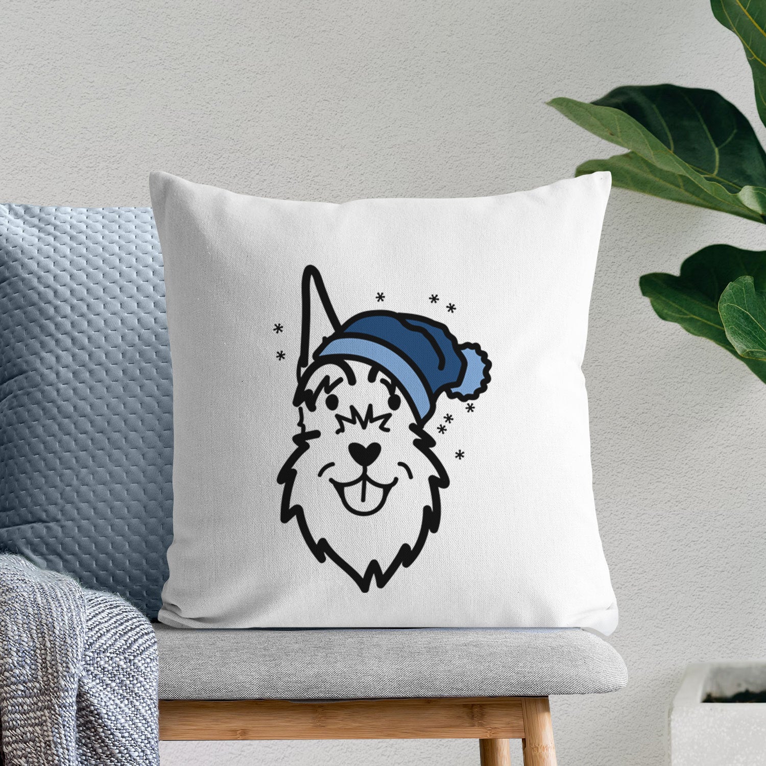Love Always Schnauzer Cropped Ears - Throw Pillow Cover