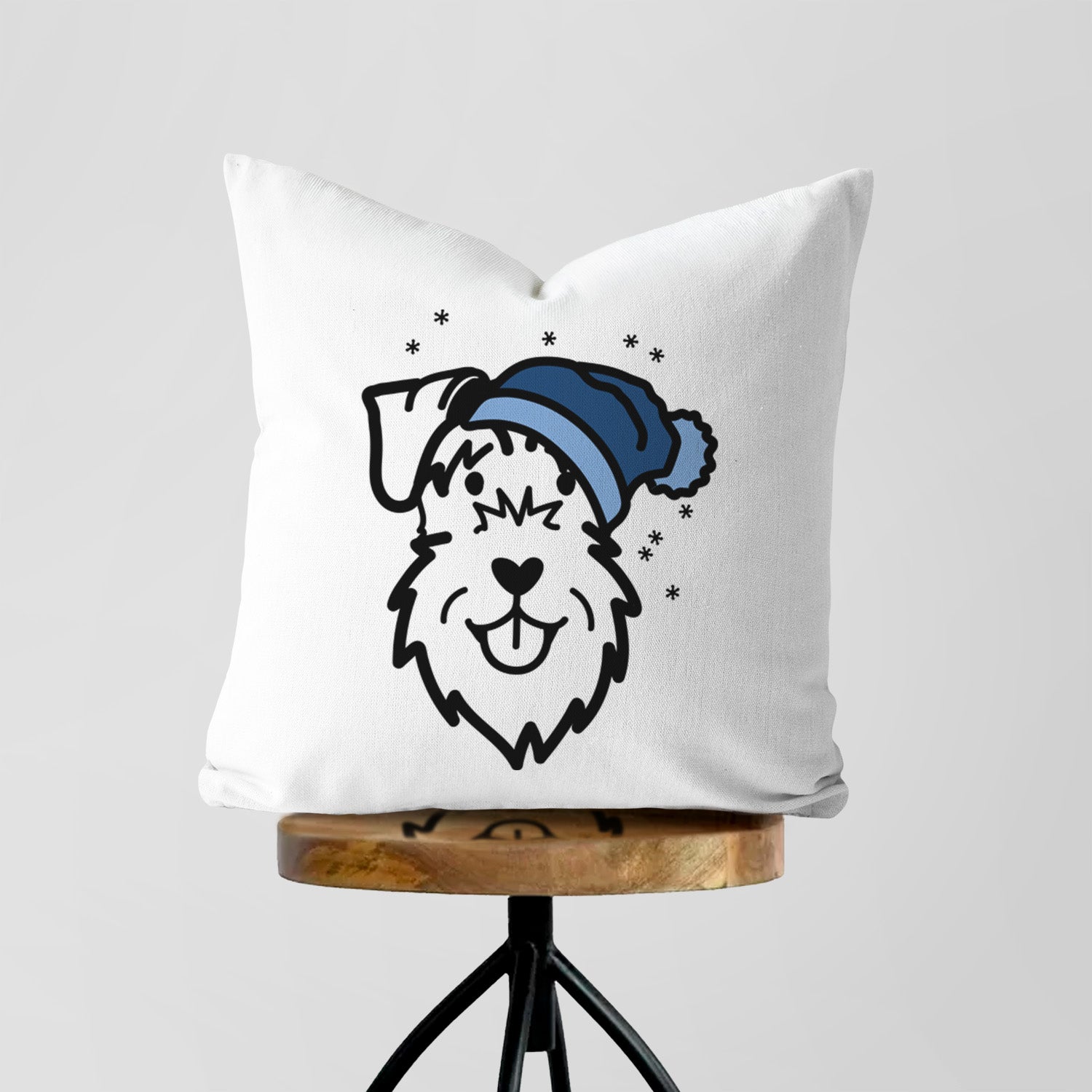 Love Always Schnauzer Natural Ears - Throw Pillow Cover