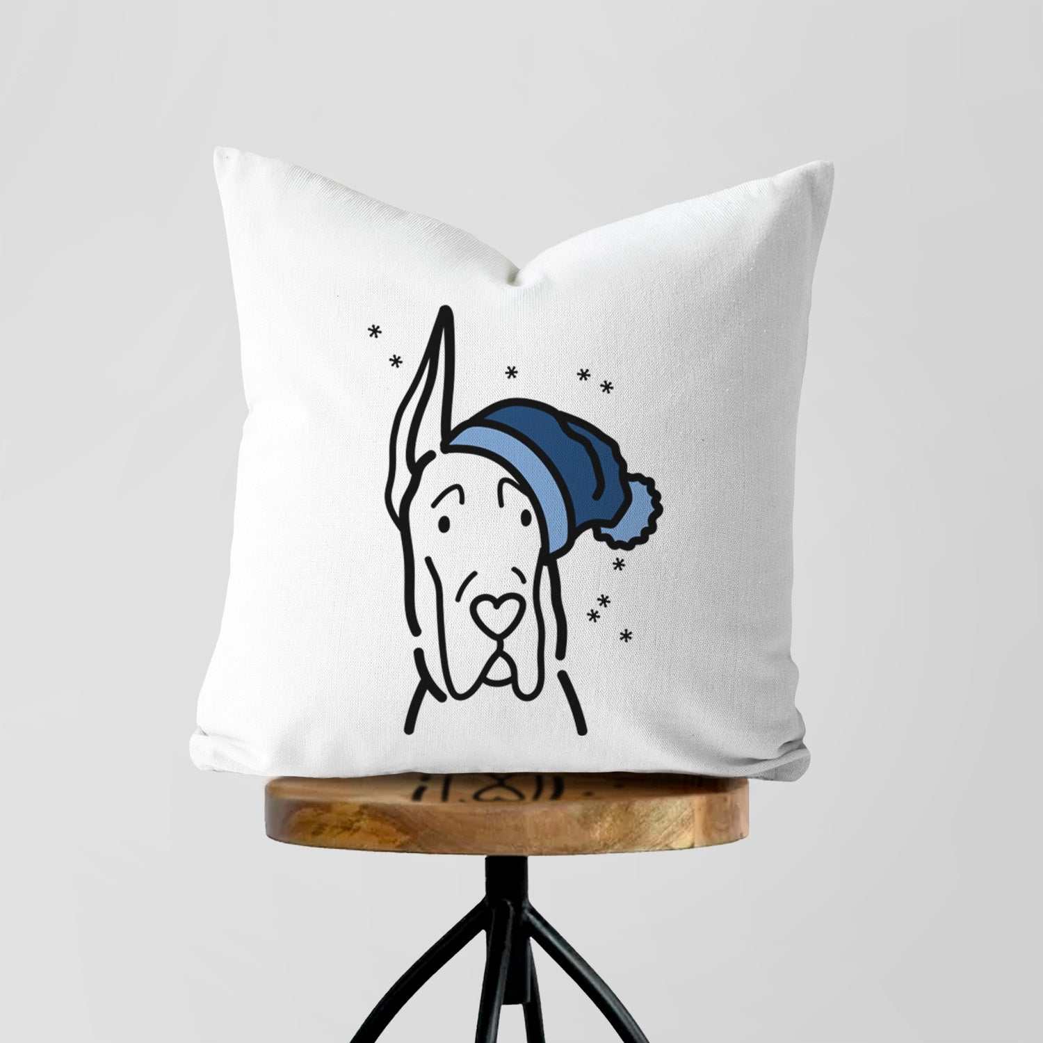 Love Always Great Dane with Cropped Ears - Throw Pillow Cover