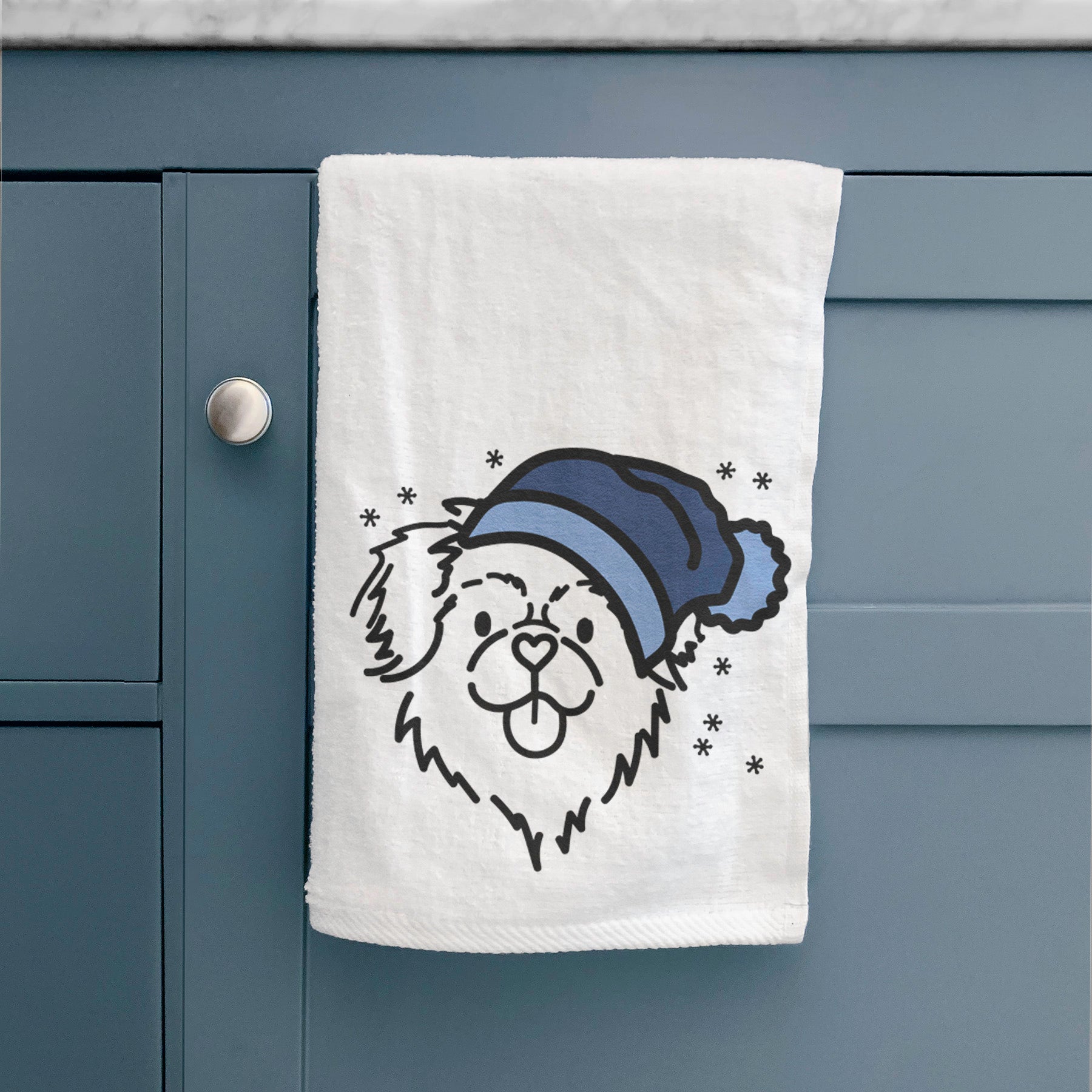 Frosty Tibetan Spaniel - Jiji - Decorative Hand Towel