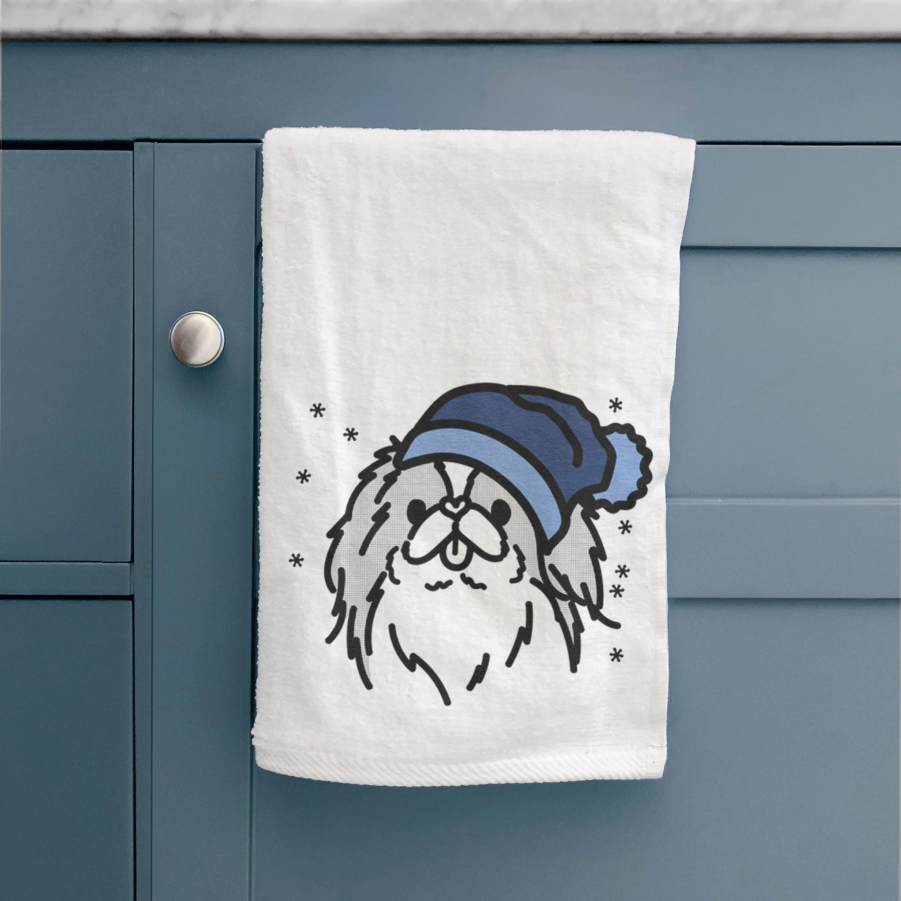 Frosty Japanese Chin - Macha - Decorative Hand Towel