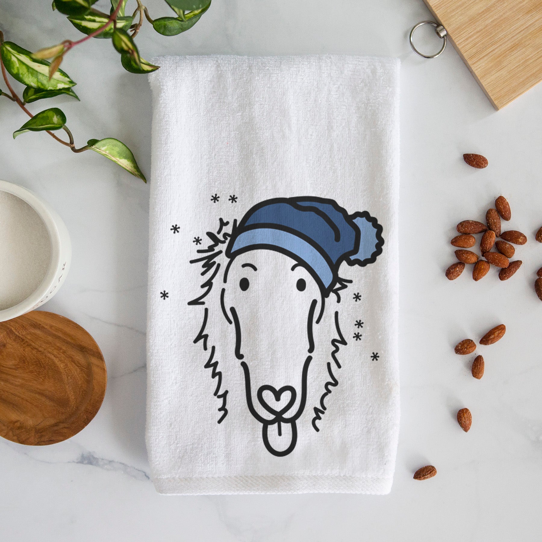 Frosty Borzoi - Opal - Decorative Hand Towel