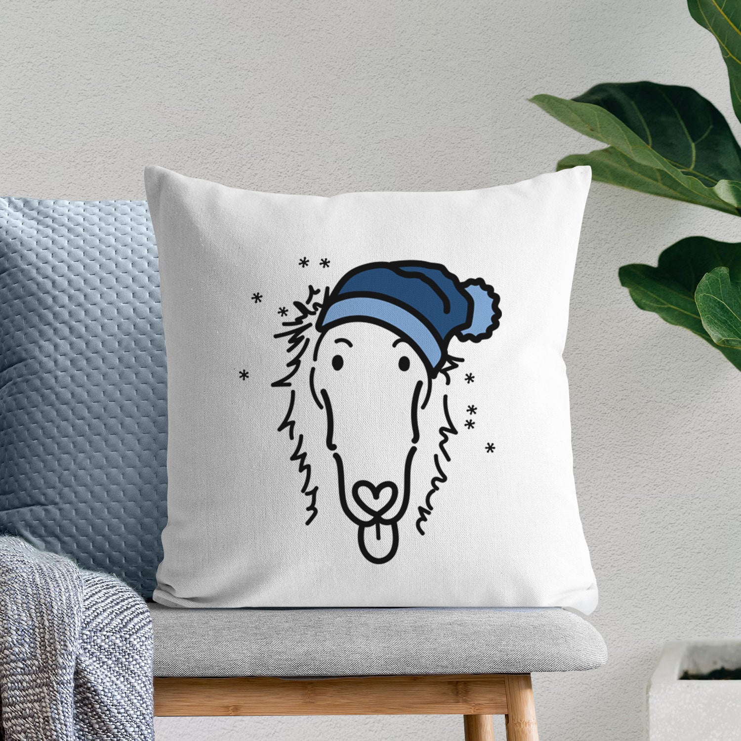 Love Always Borzoi - Opal -  Throw Pillow Cover