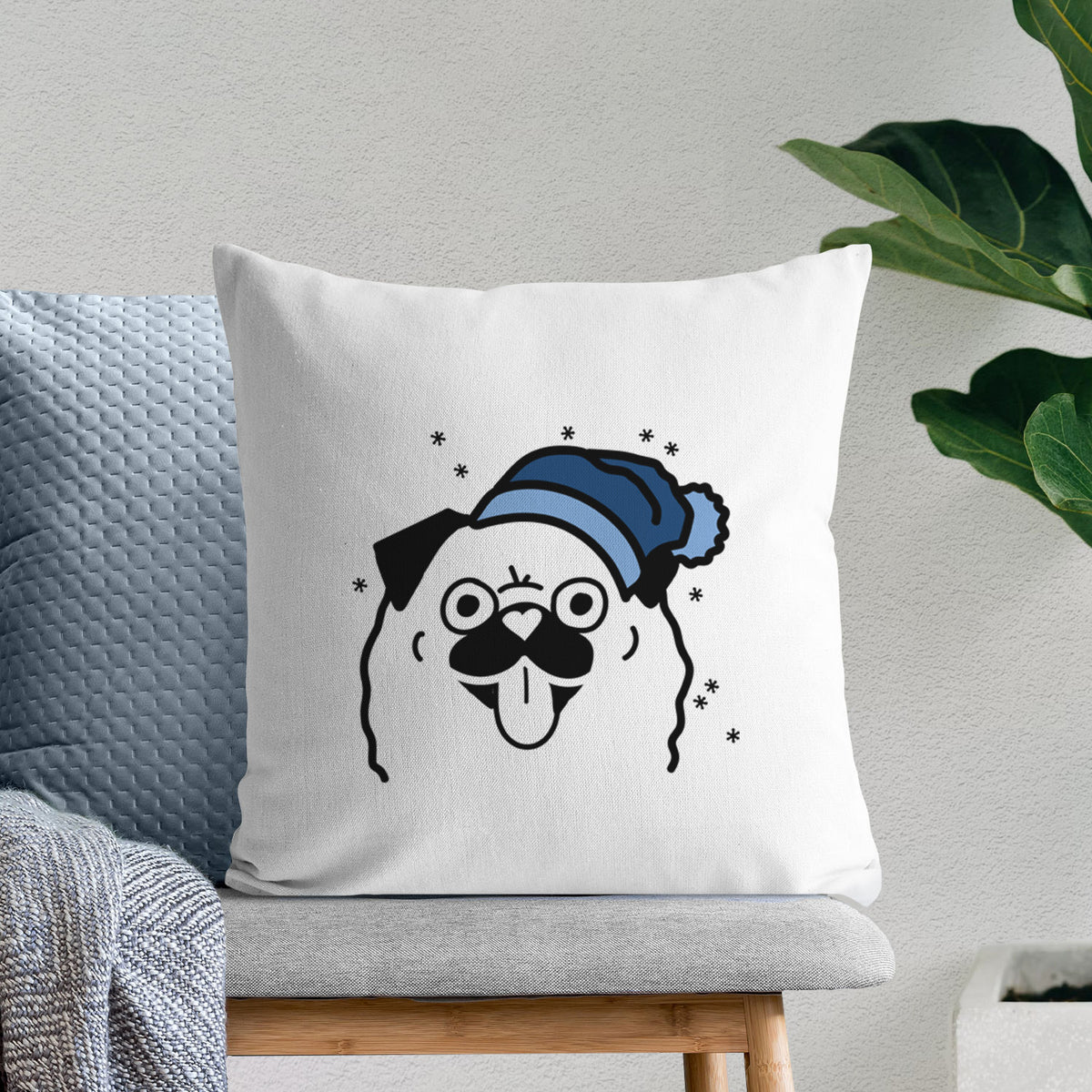 Love Always Pug - Throw Pillow Cover