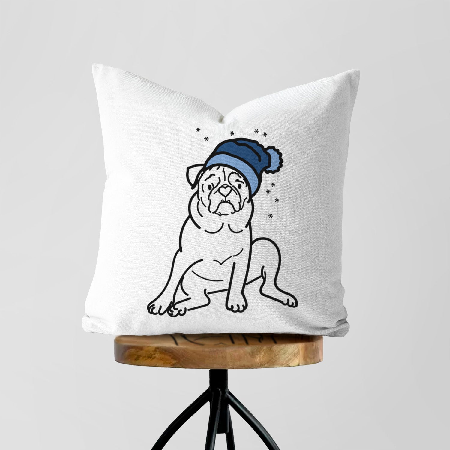 Love Always Pug - Rudy -  Throw Pillow Cover