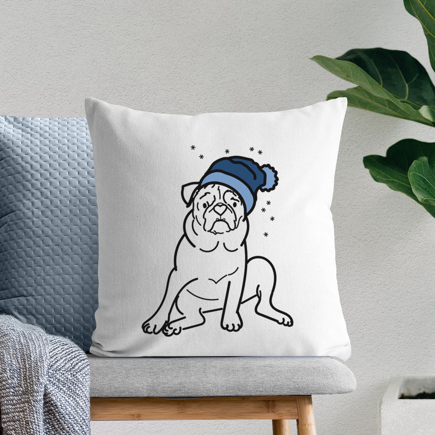 Love Always Pug - Rudy -  Throw Pillow Cover