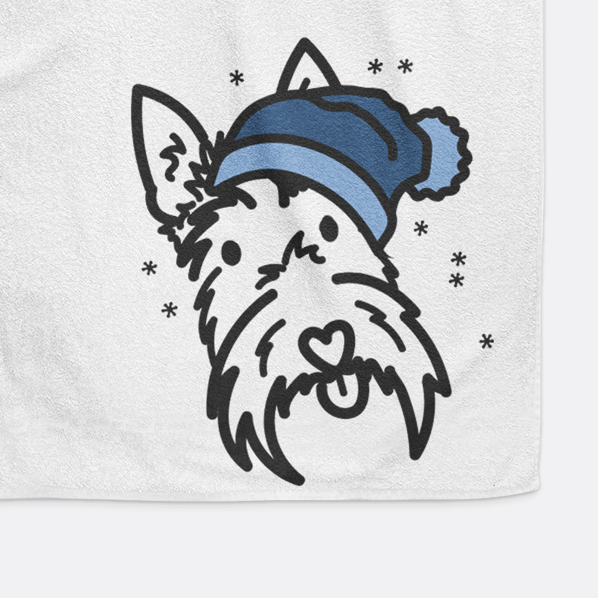 Frosty Scottish Terrier - Thistle - Decorative Hand Towel