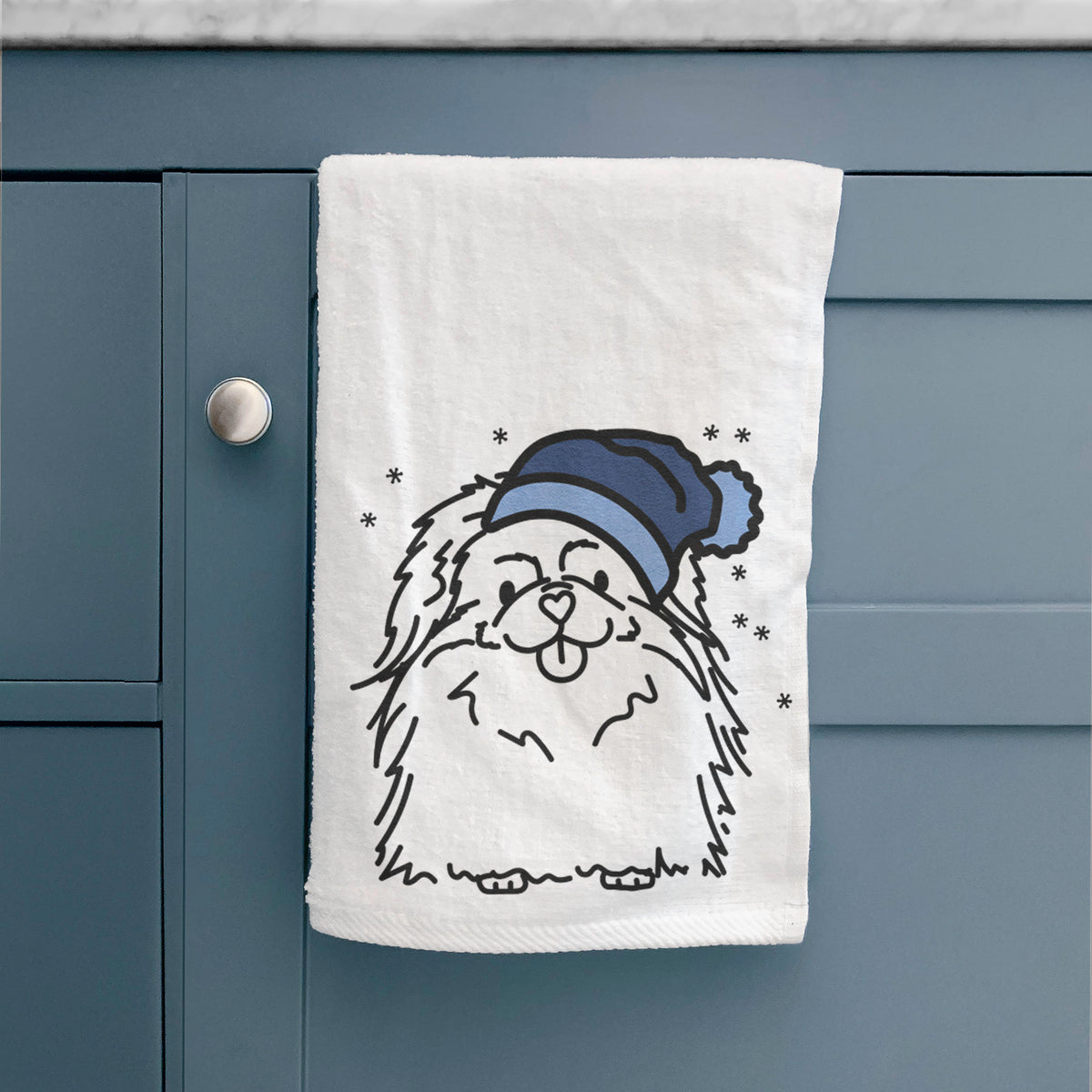 Frosty Pekingese - Viv - Decorative Hand Towel