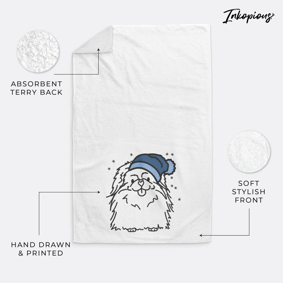 Frosty Pekingese - Viv - Decorative Hand Towel