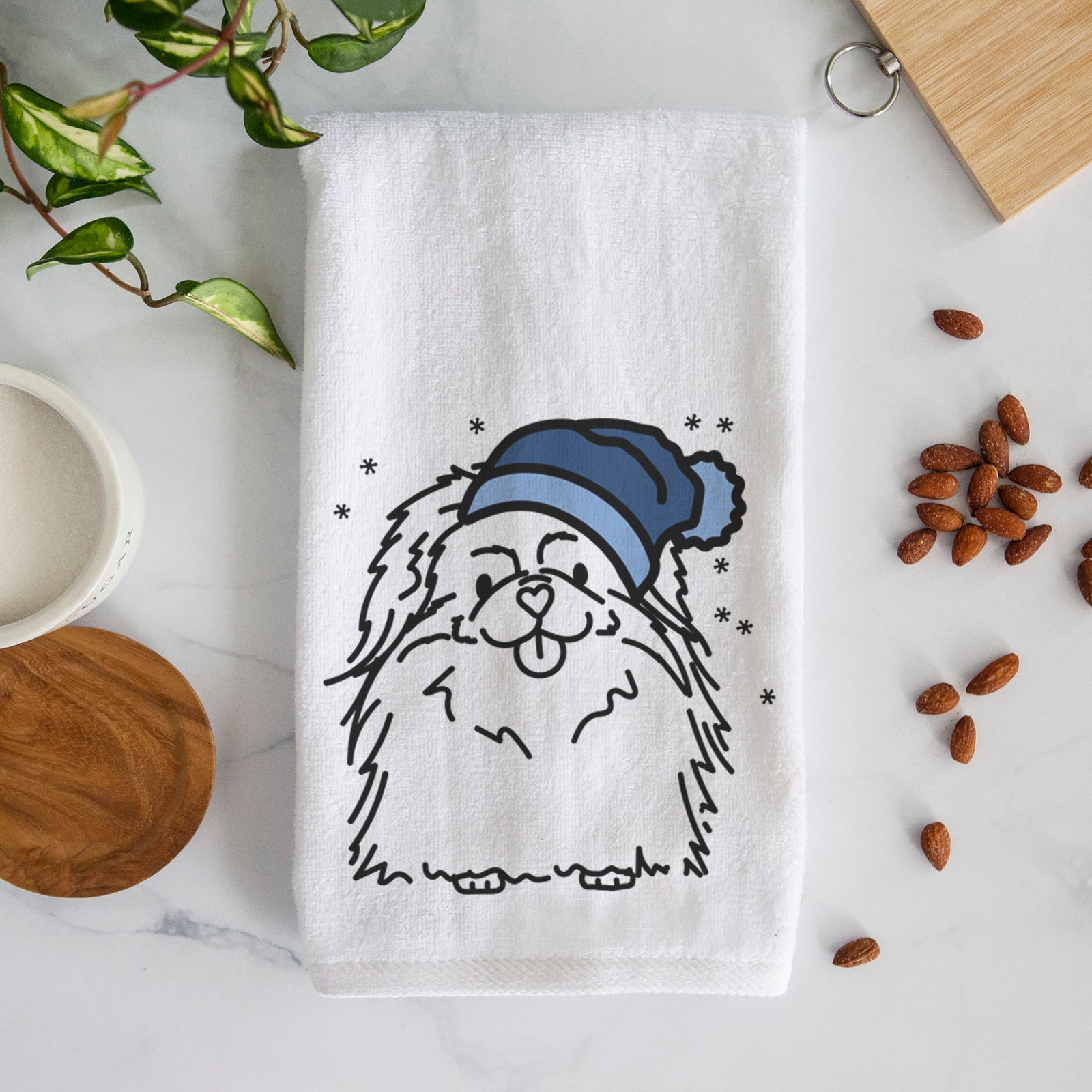 Frosty Pekingese - Viv - Decorative Hand Towel