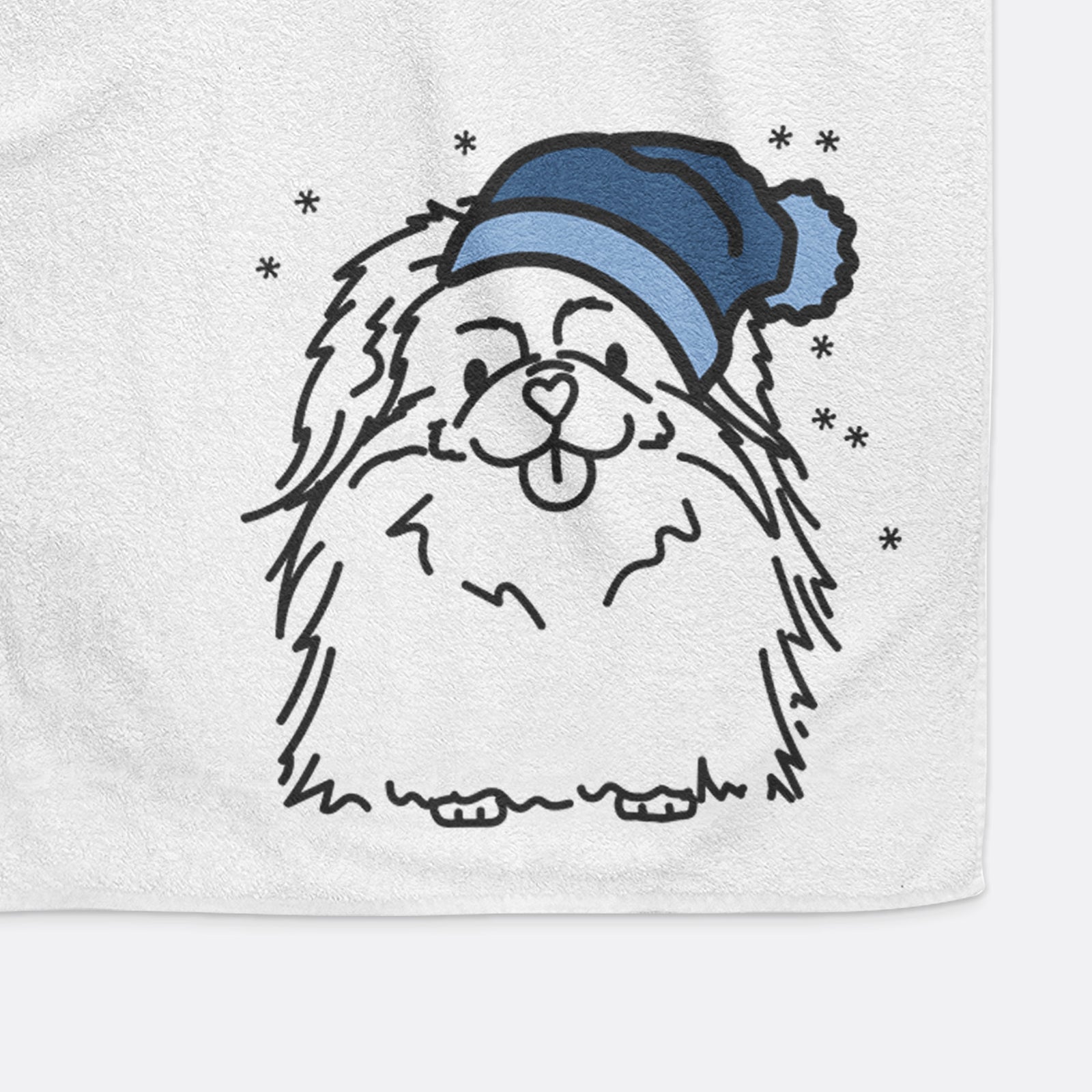 Frosty Pekingese - Viv - Decorative Hand Towel