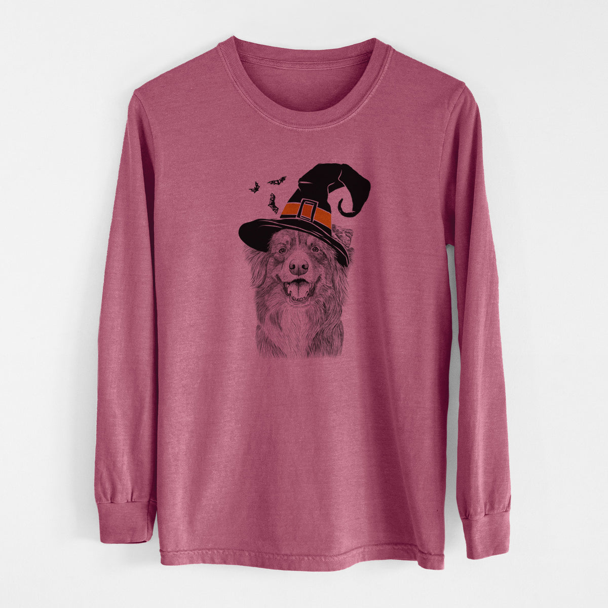 Witch Aussie Parker the Australian Shepherd - Men's Heavyweight 100% Cotton Long Sleeve