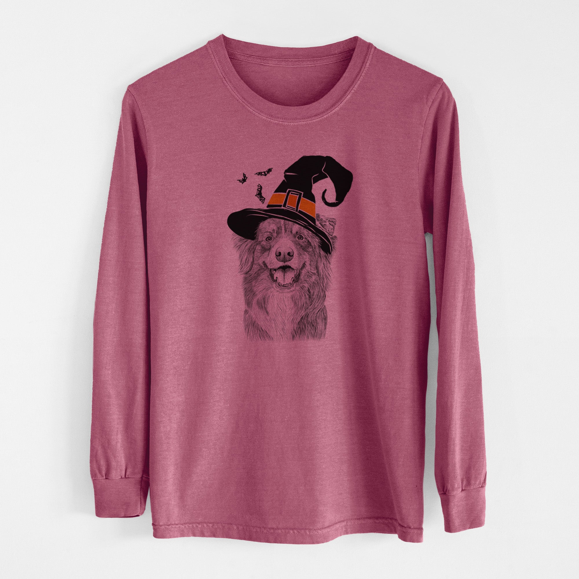 Witch Aussie Parker the Australian Shepherd - Men's Heavyweight 100% Cotton Long Sleeve