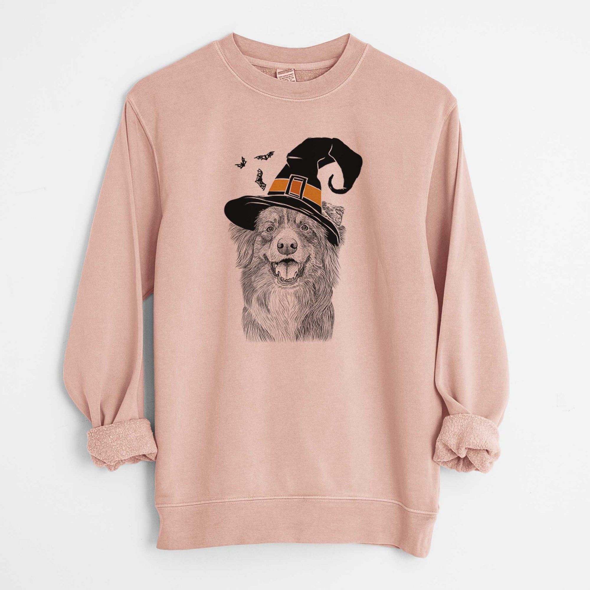 Witch Aussie Parker the Australian Shepherd - Unisex Pigment Dyed Crew Sweatshirt