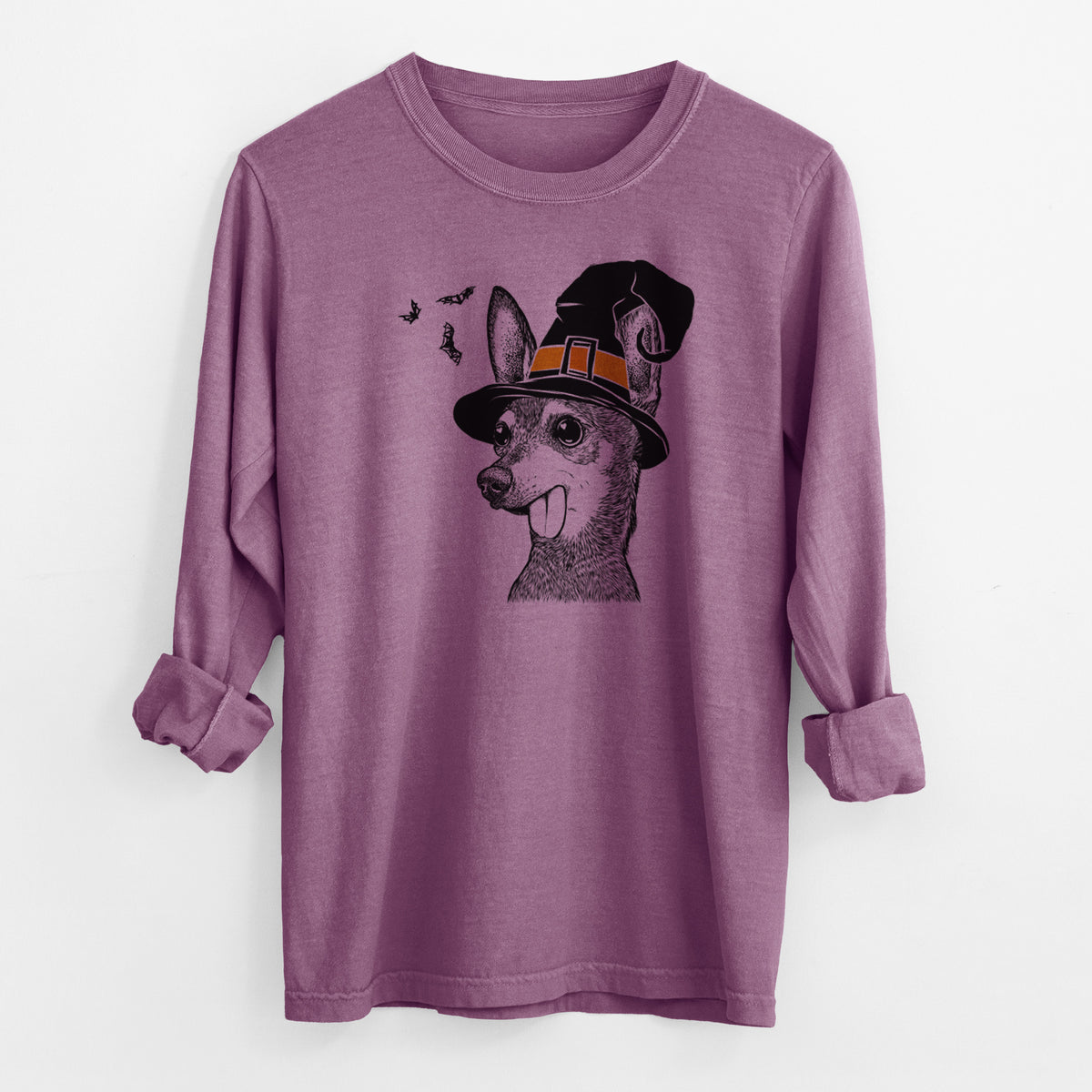 Witch Aaron the Chihuahua - Men's Heavyweight 100% Cotton Long Sleeve