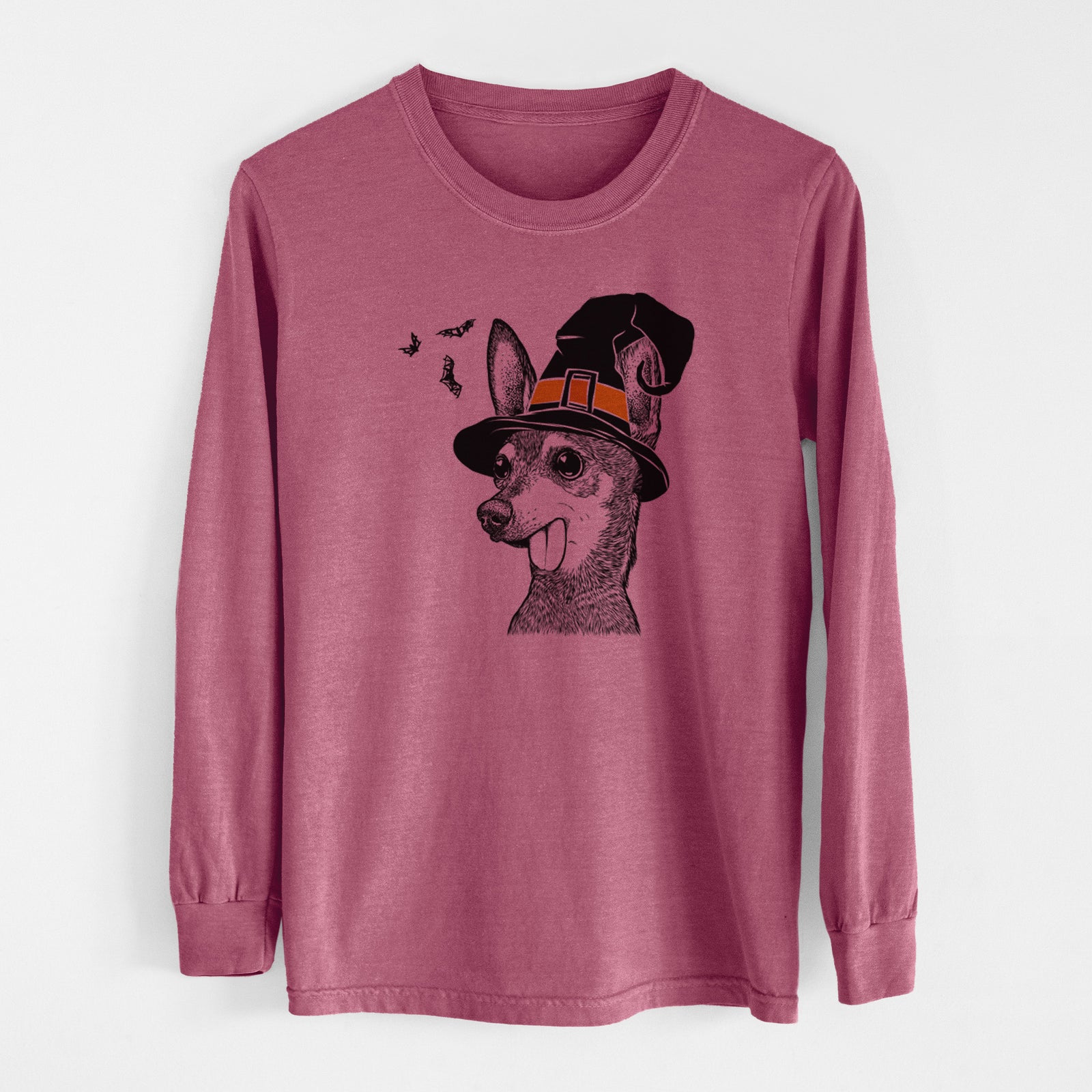 Witch Aaron the Chihuahua - Men's Heavyweight 100% Cotton Long Sleeve