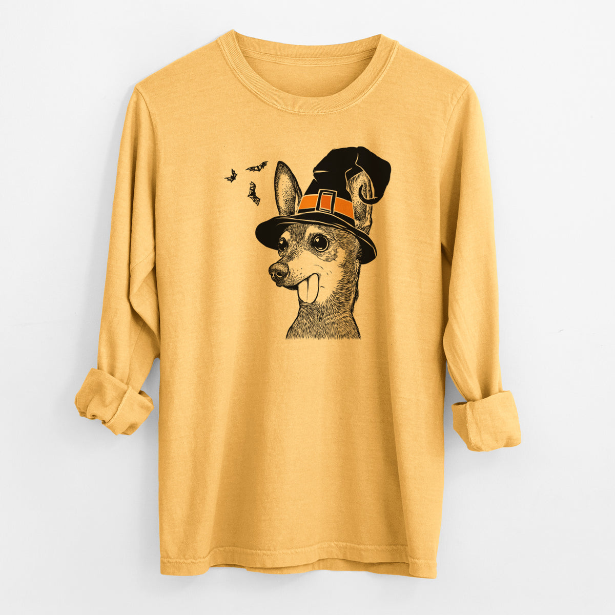Witch Aaron the Chihuahua - Men's Heavyweight 100% Cotton Long Sleeve