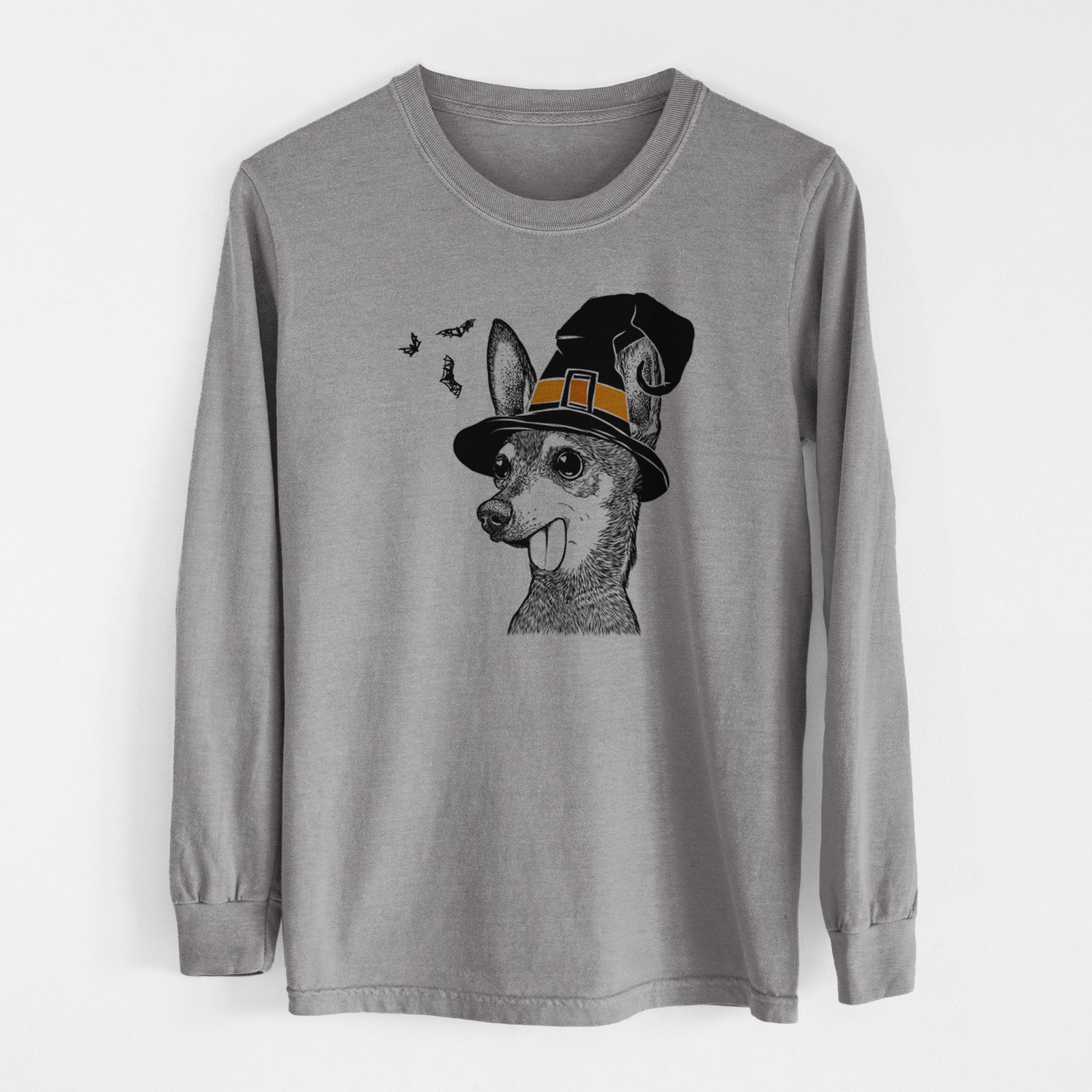 Witch Aaron the Chihuahua - Men's Heavyweight 100% Cotton Long Sleeve