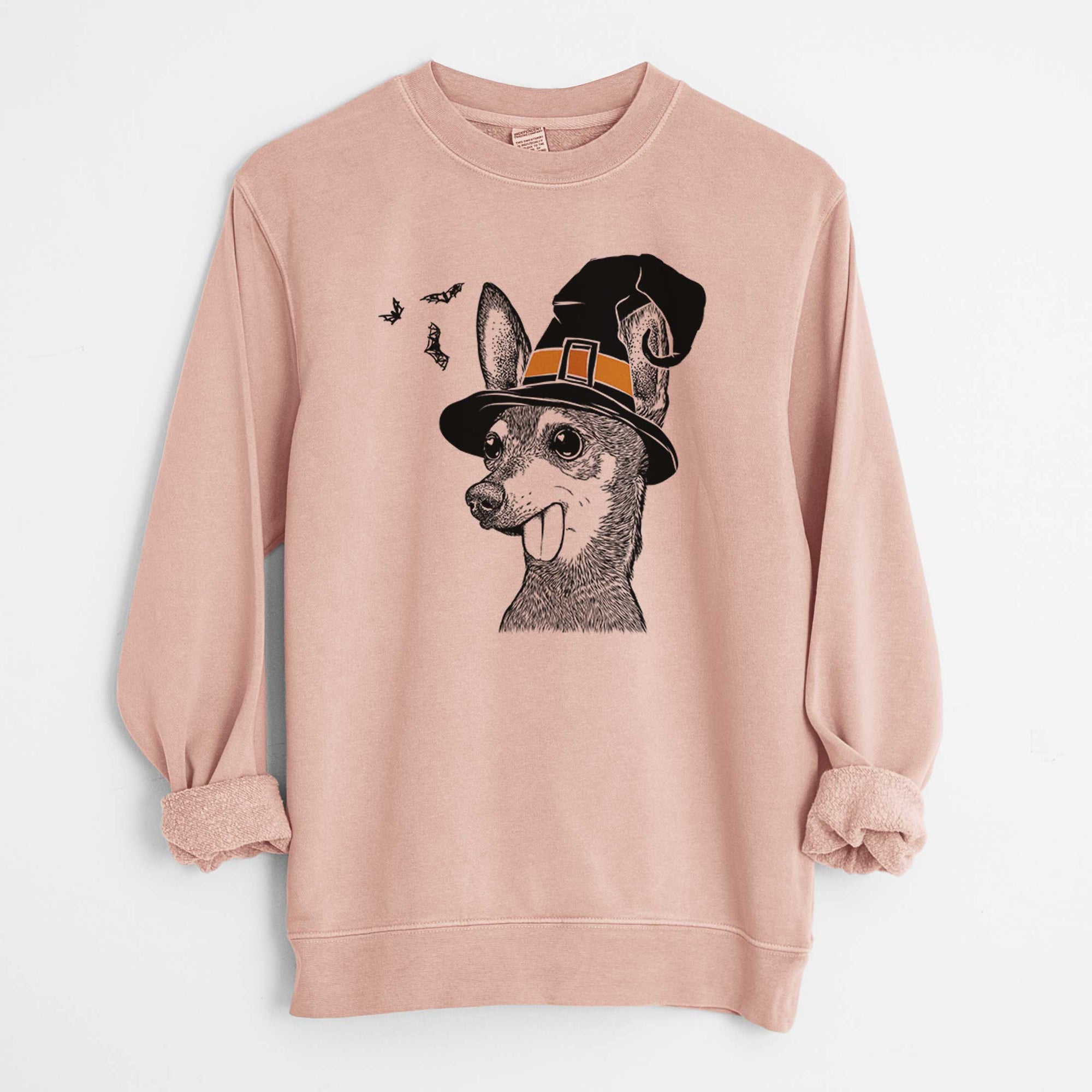 Witch Aaron the Chihuahua - Unisex Pigment Dyed Crew Sweatshirt