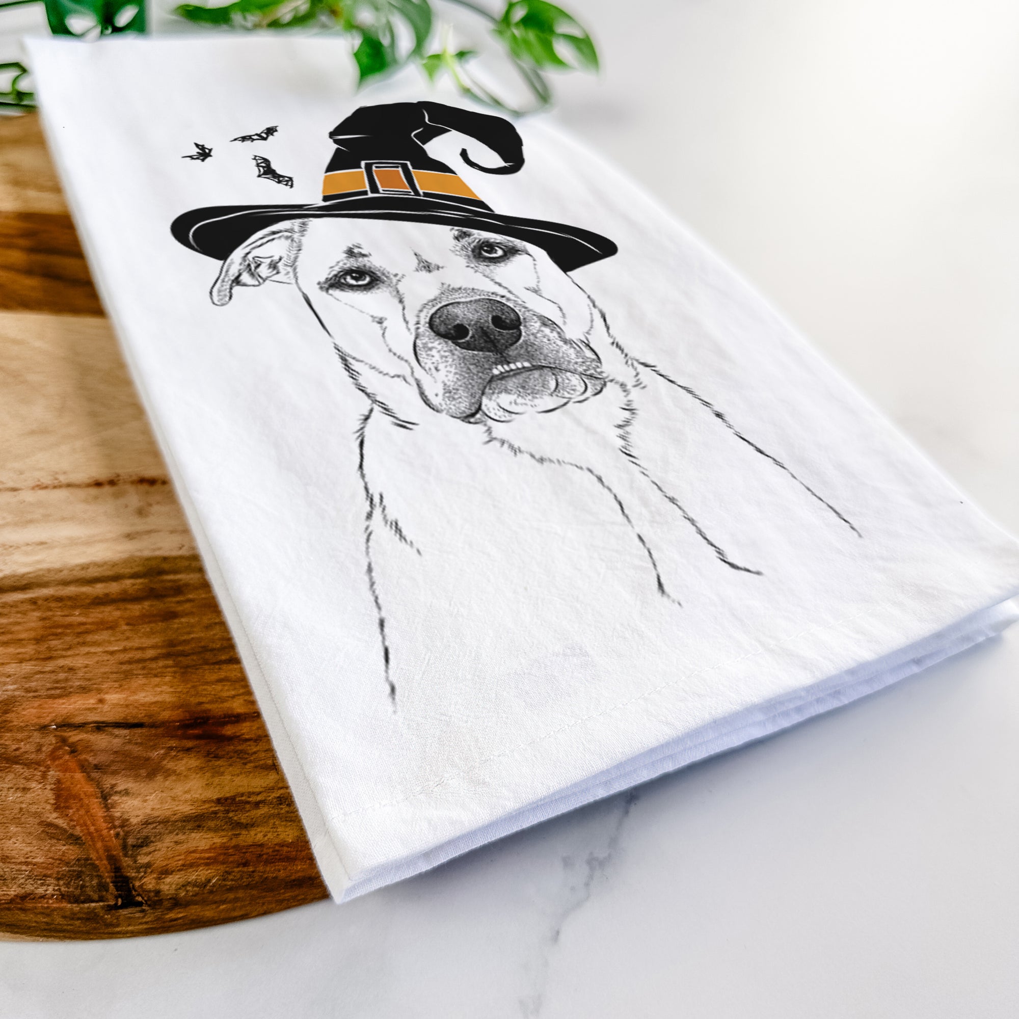 Abby the Boxer Beagle Mix Tea Towel