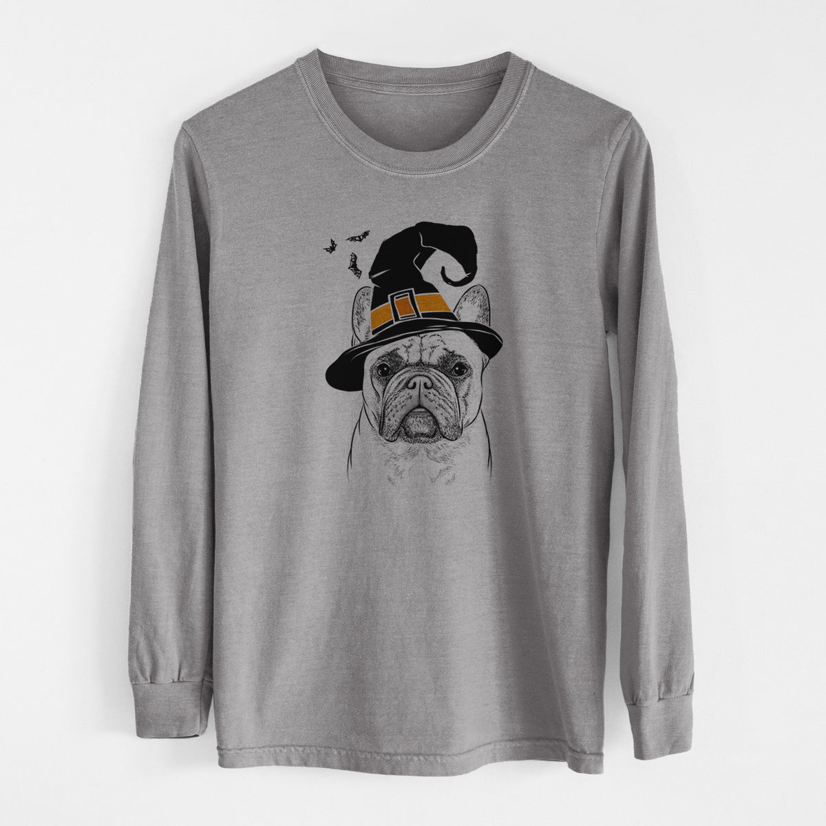 Witch Acelynn the French Bulldog - Men's Heavyweight 100% Cotton Long Sleeve