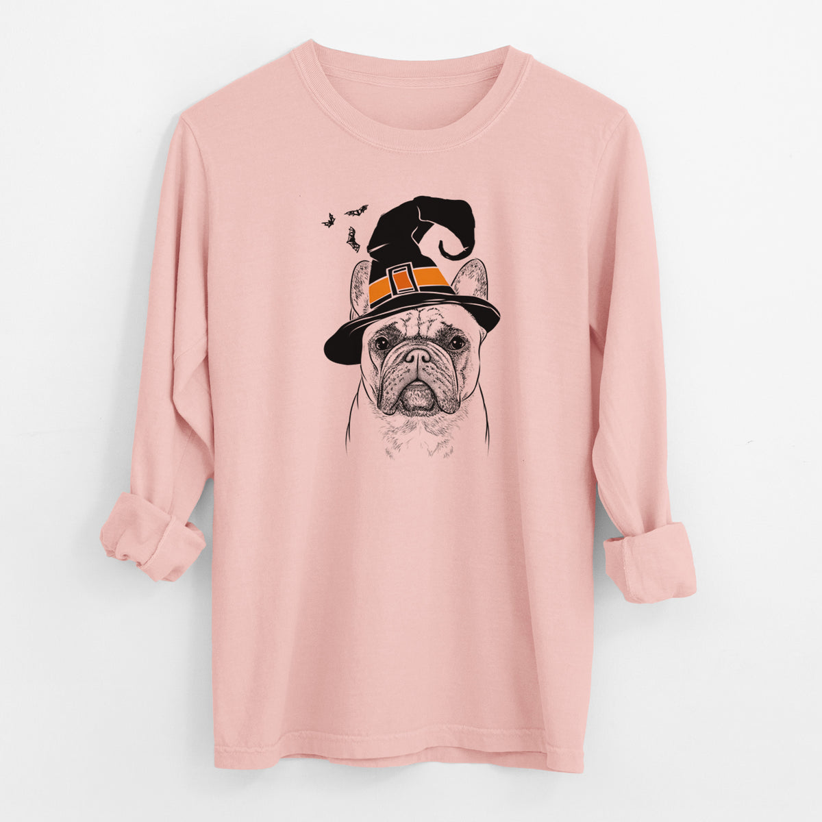 Witch Acelynn the French Bulldog - Men's Heavyweight 100% Cotton Long Sleeve