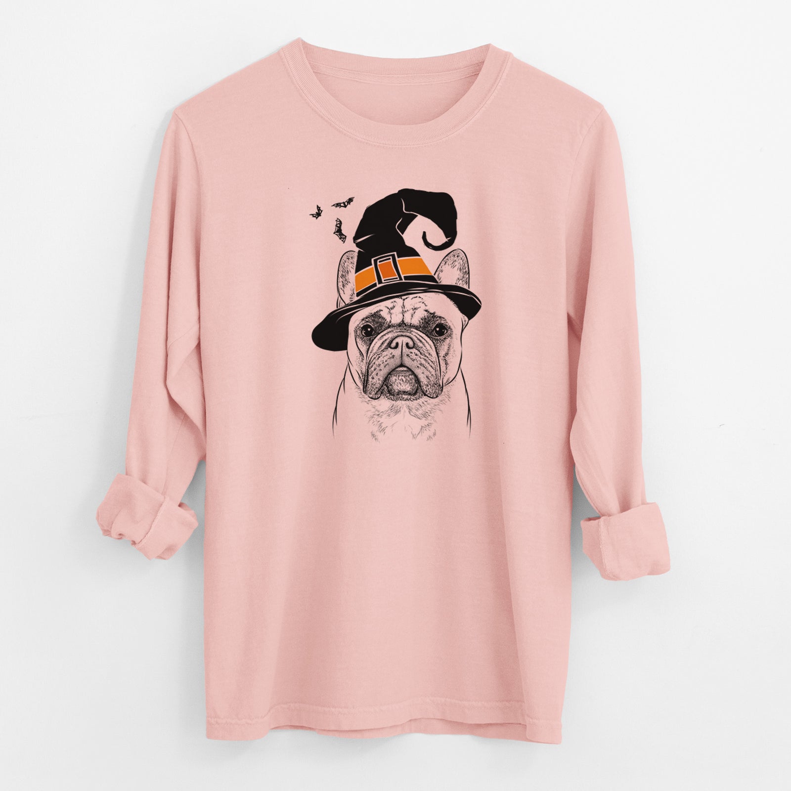 Witch Acelynn the French Bulldog - Men's Heavyweight 100% Cotton Long Sleeve
