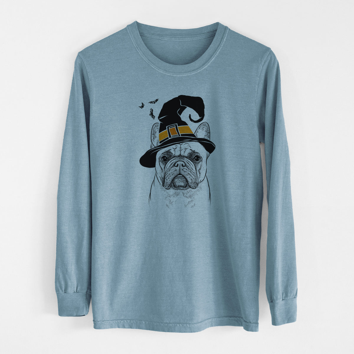 Witch Acelynn the French Bulldog - Men's Heavyweight 100% Cotton Long Sleeve