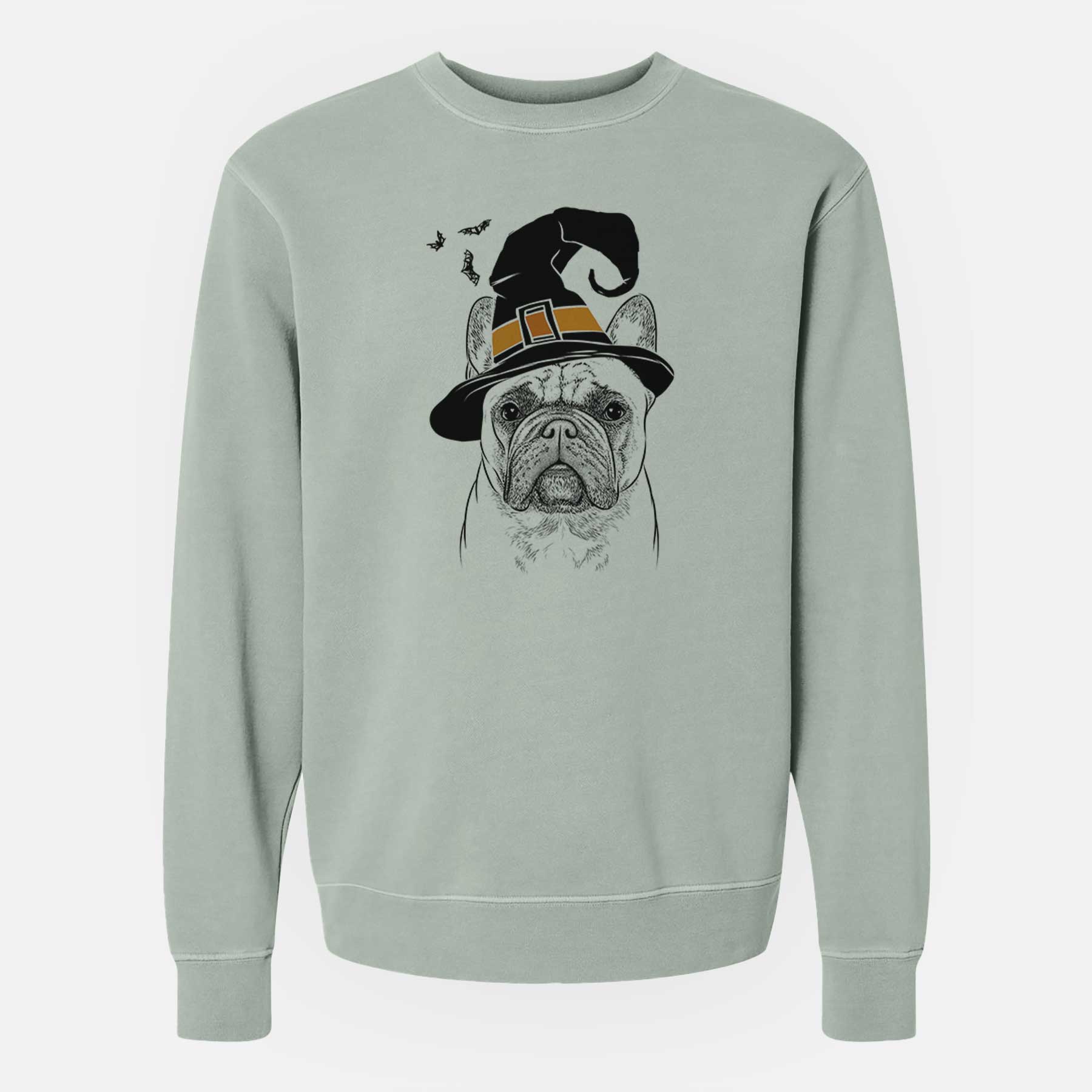 Witch Acelynn the French Bulldog - Unisex Pigment Dyed Crew Sweatshirt