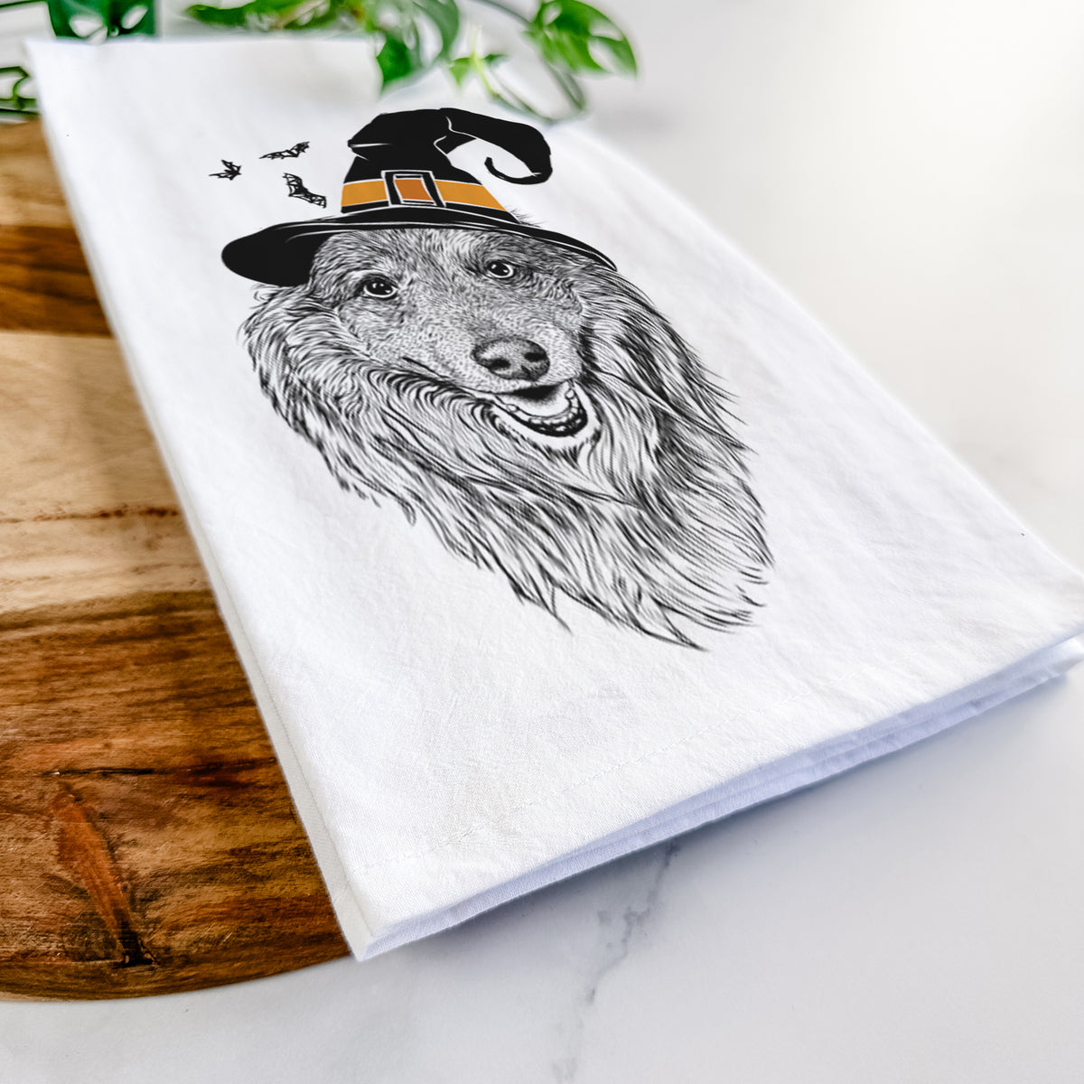 Addie the Collie Mix Tea Towel