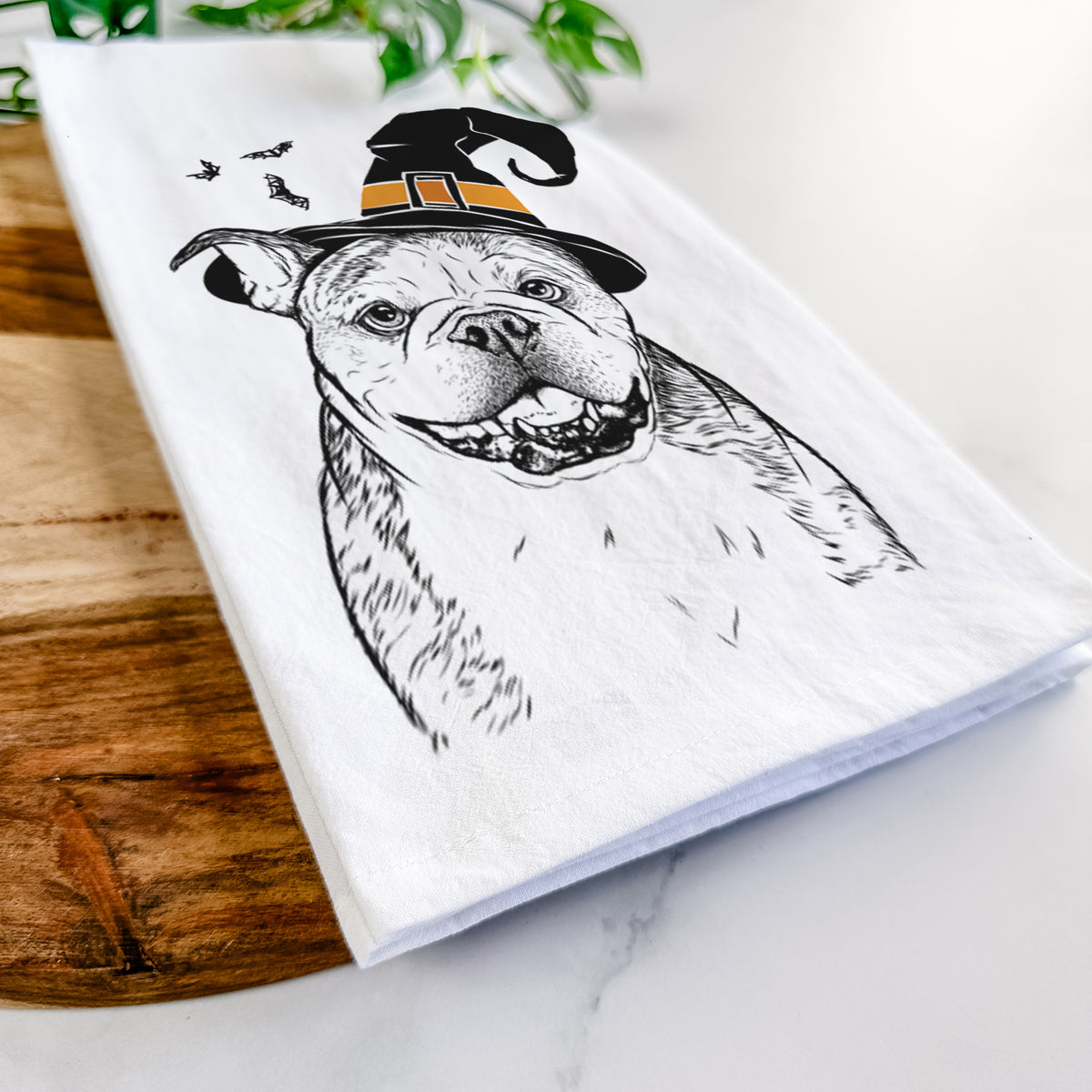 Agatha the Boston Bulldog Tea Towel